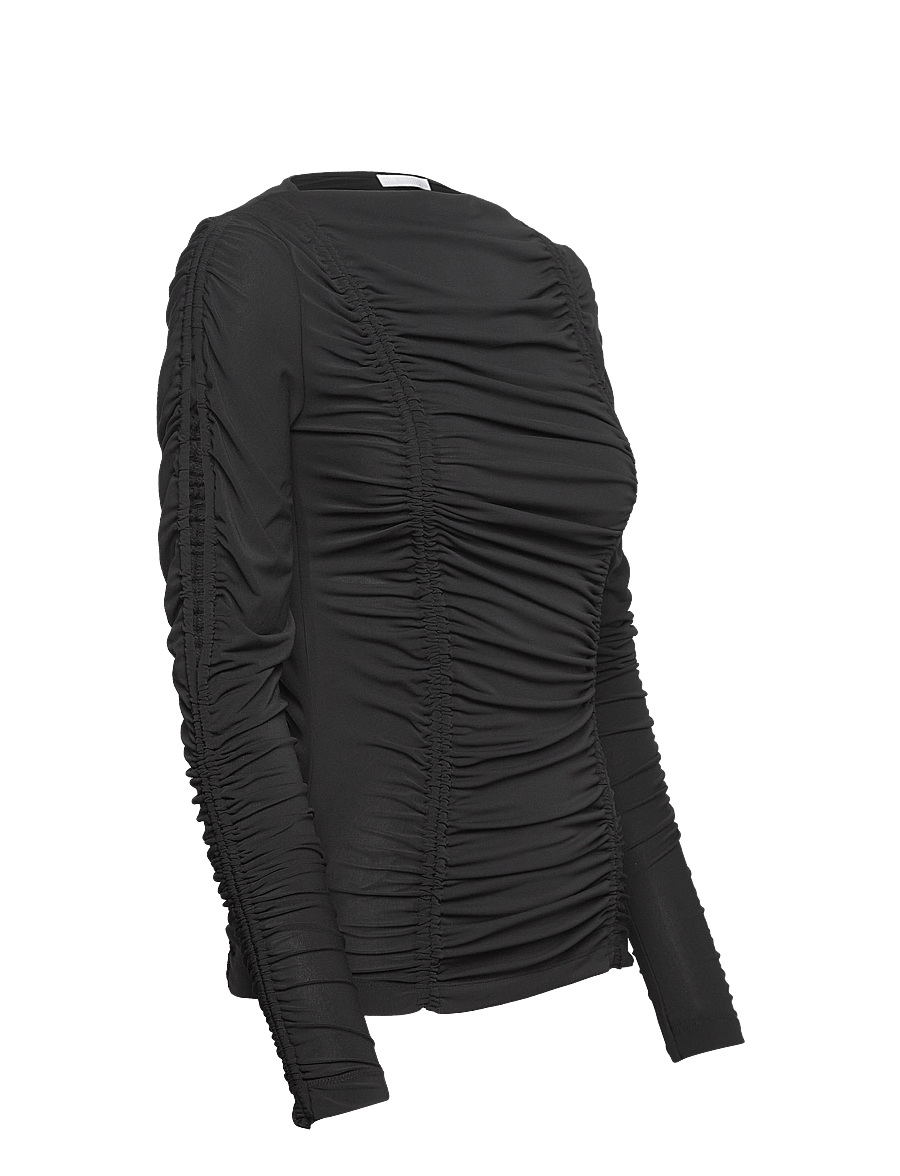2NDDAY - 2ND Clarke TT - Sensual Drape - langærmede toppe - meteorite (black) - 3