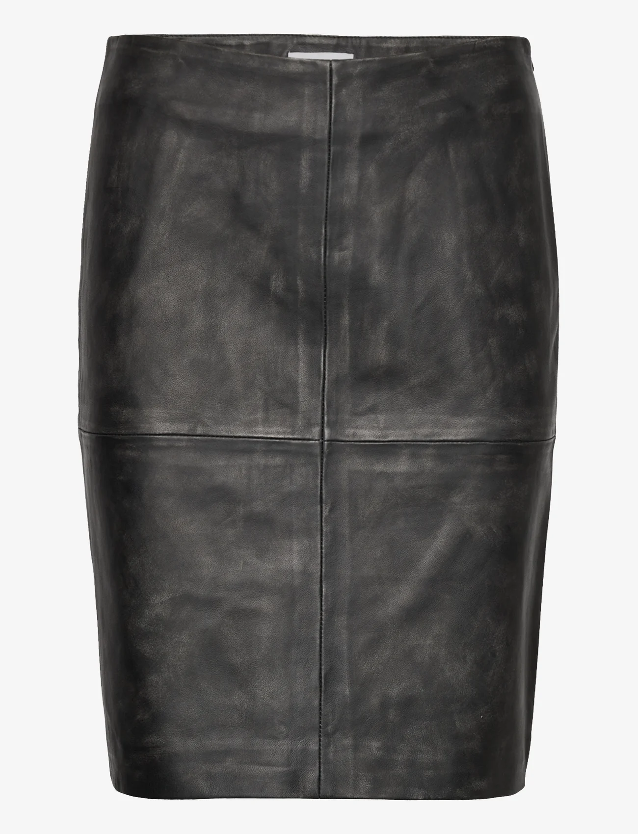 2NDDAY - 2ND Cecilia - Uneven Leather - nederdele i læder - unblack - 0