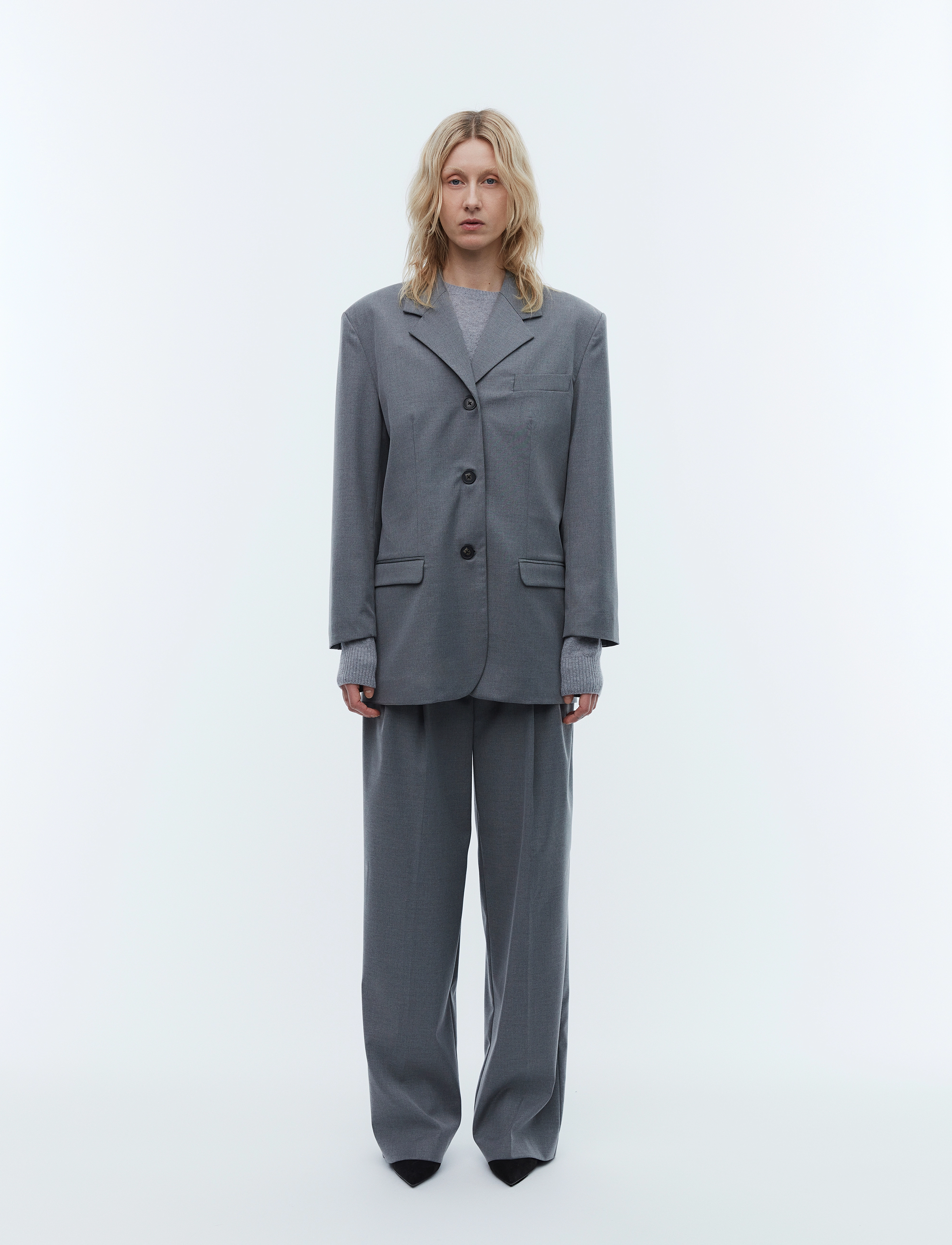 2NDDAY 2Nd Harry - Classic Tailoring, 36, Grey, Blazere > Enkeltradede Blazere, Dame
