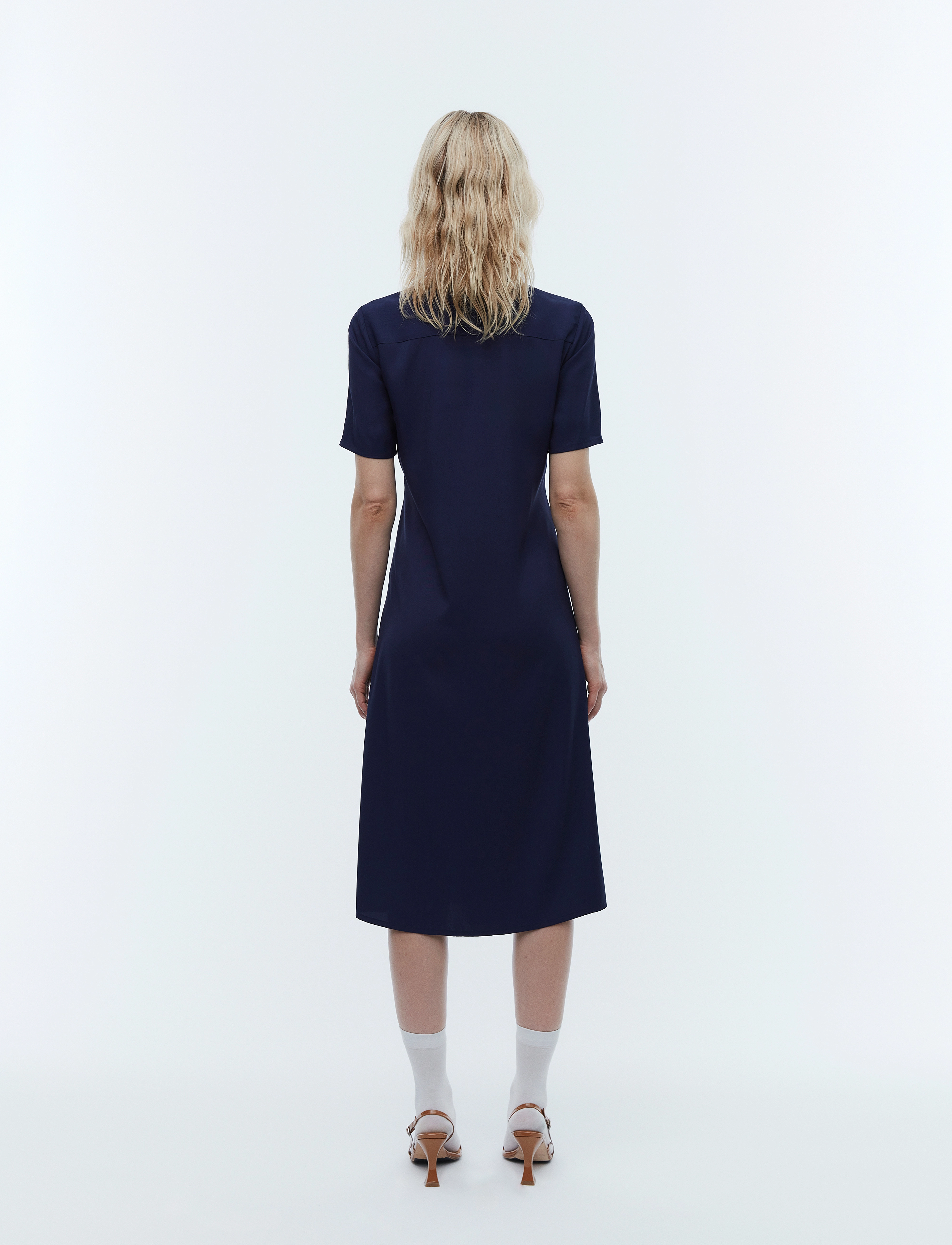 2NDDAY - 2ND Ami - Fluid Twill - midi dresses - evening blue - 5
