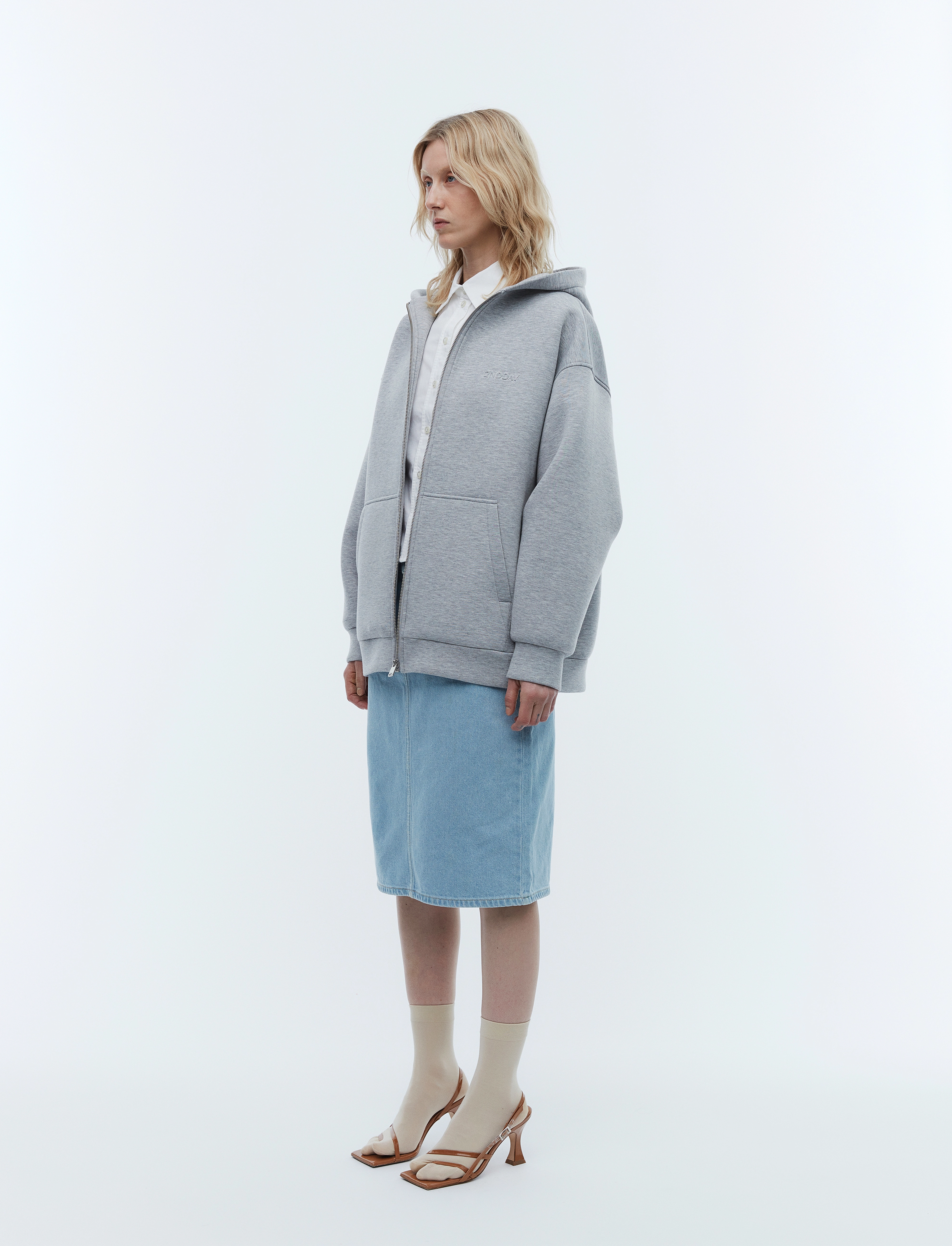 2NDDAY - 2ND Vince - Heavy Neoprene - light grey melange - 5
