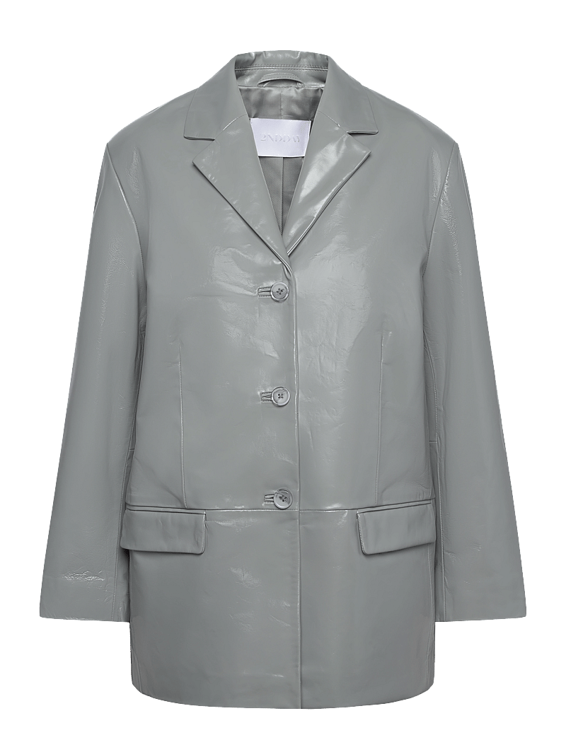 2NDDAY - 2ND Harriet - Leather Shine - enkelknäppta kavajer - drizzle - 1