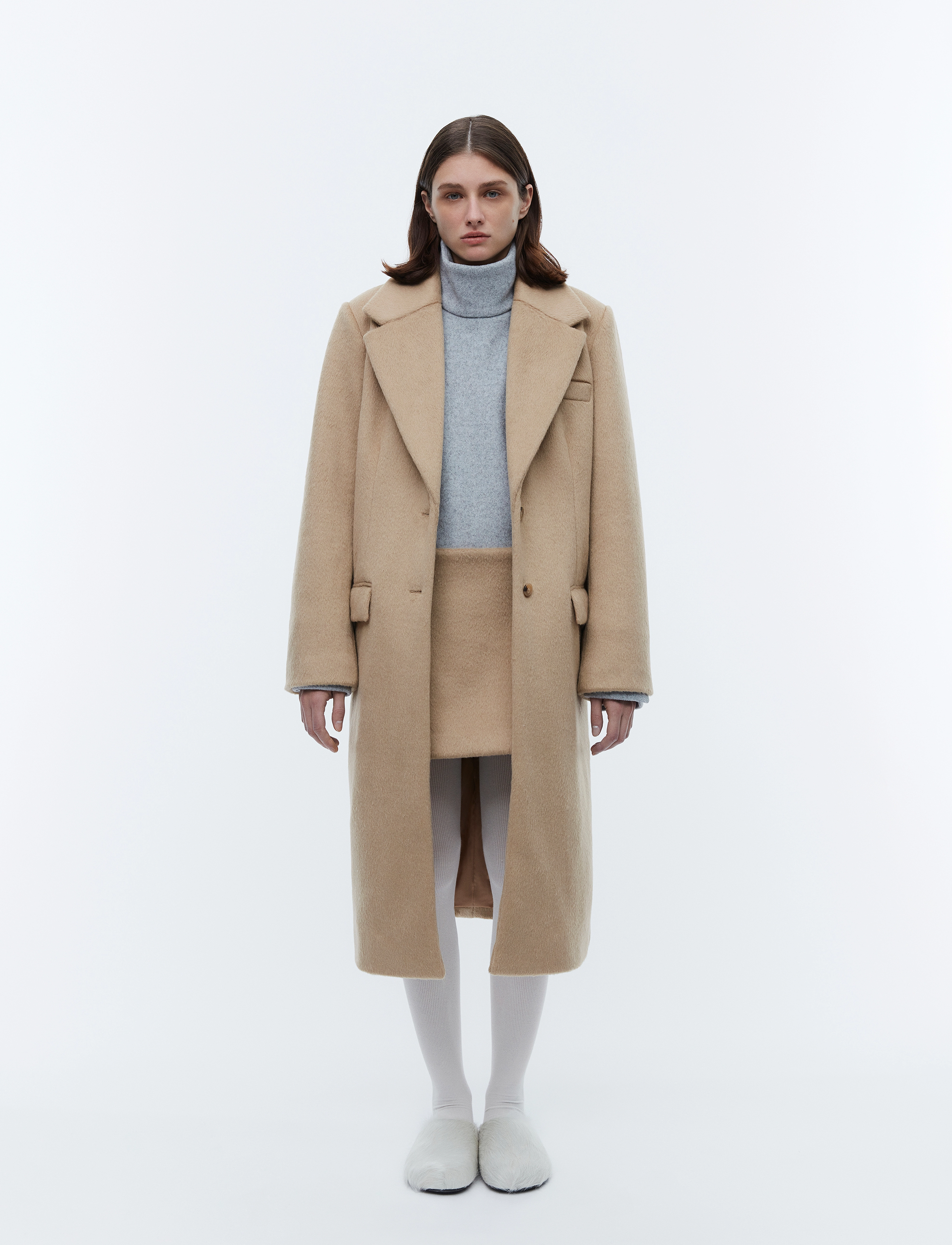 2NDDAY 2Nd Miguel - Brushed Wool, 32, Beige, Frakker > Vinterfrakker, Dame
