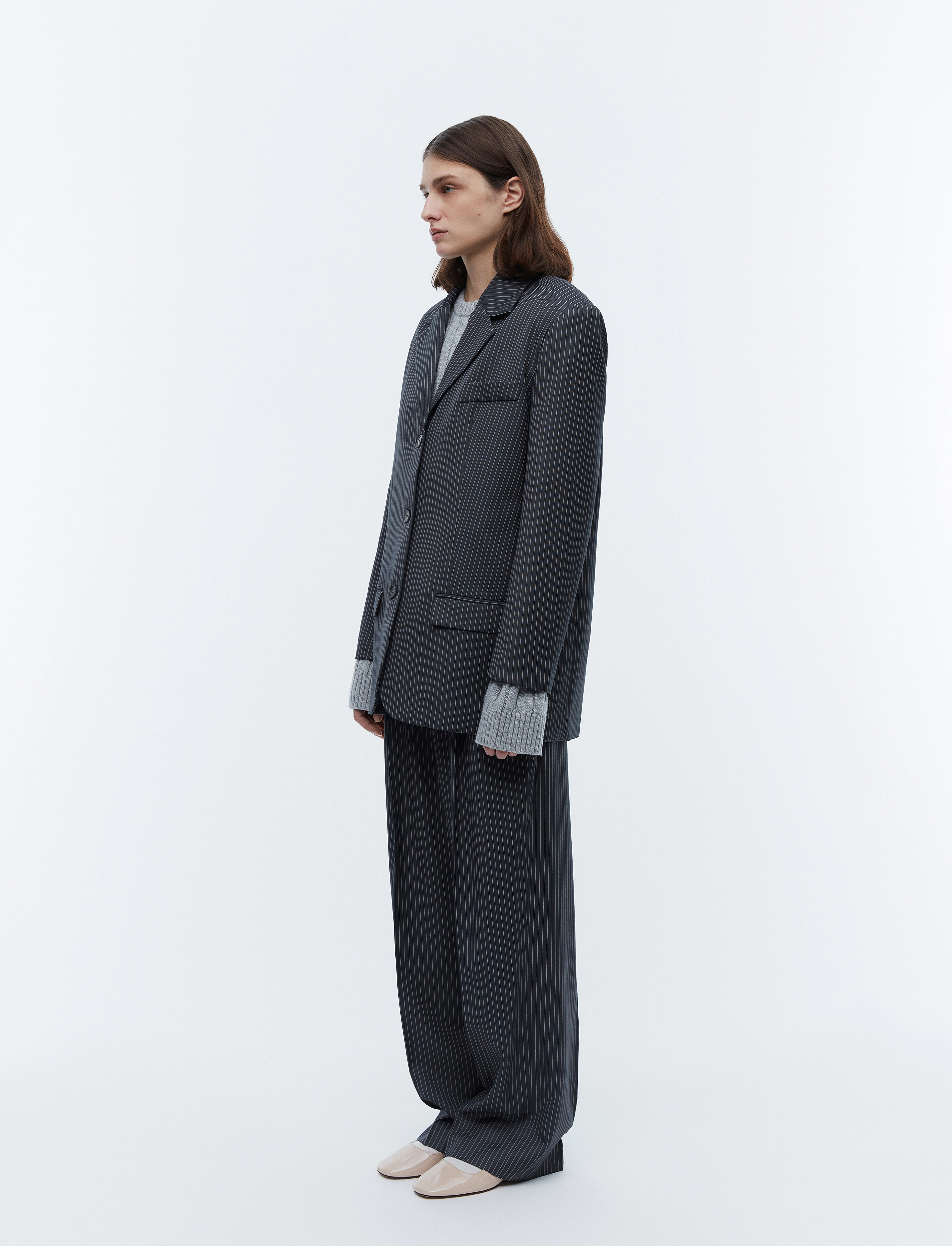 2NDDAY - 2ND Harry - Pinstripes - oversize blazers - dark grey melange - 3