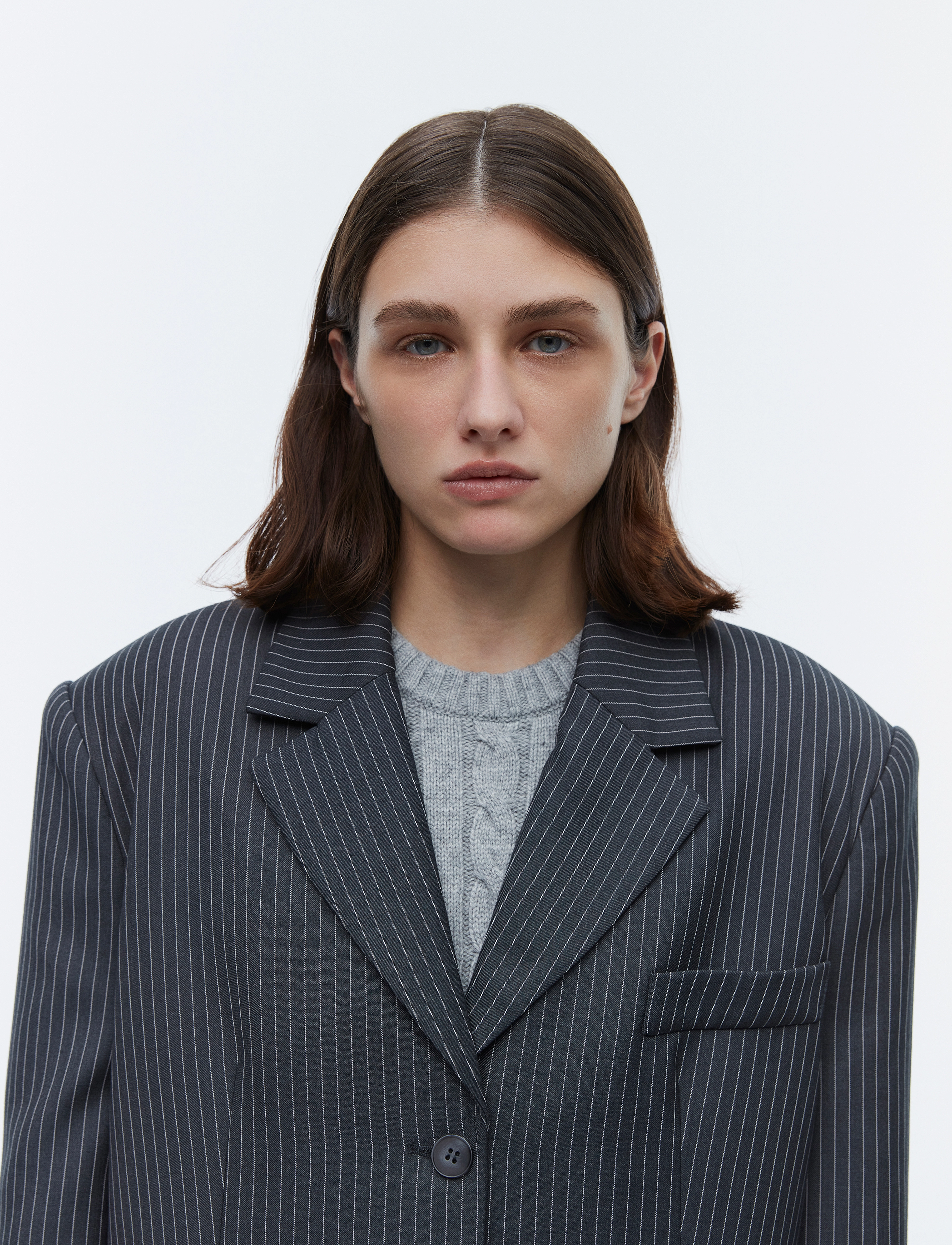 2NDDAY - 2ND Harry - Pinstripes - oversize blazers - dark grey melange - 5