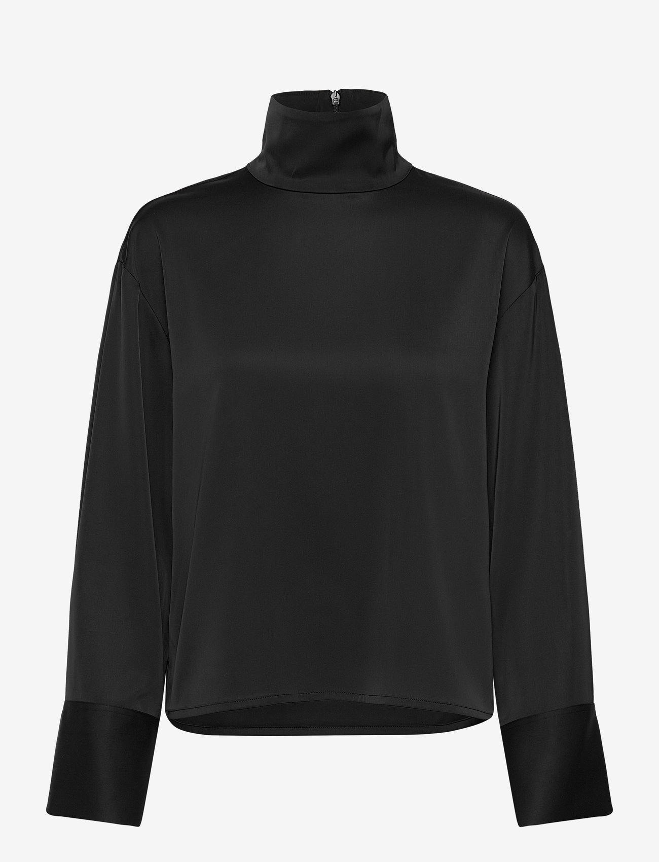 2NDDAY - 2ND Francisca - Heavy Satin - pikkade varrukatega pluusid - meteorite (black) - 0