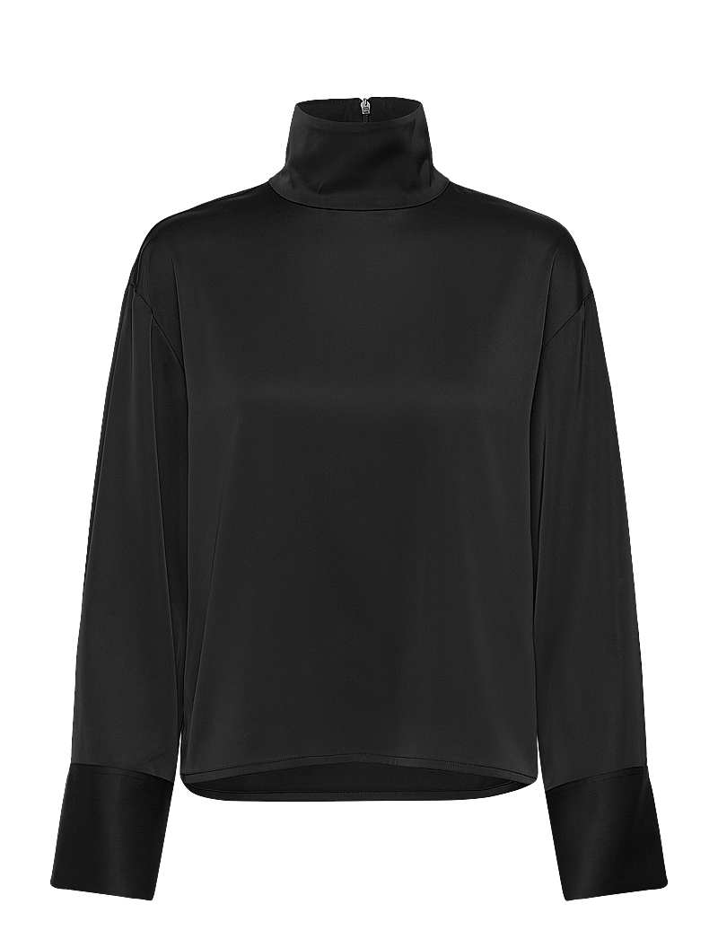 2NDDAY - 2ND Francisca - Heavy Satin - pikkade varrukatega pluusid - meteorite (black) - 0