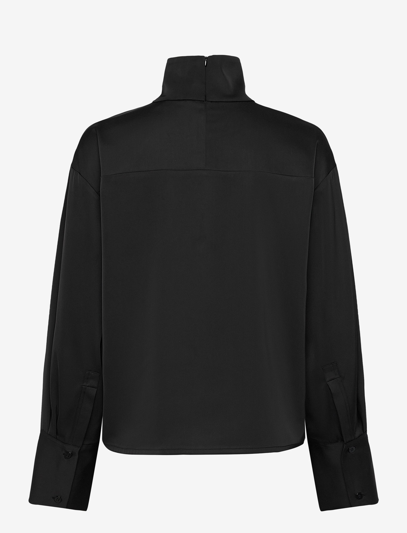 2NDDAY - 2ND Francisca - Heavy Satin - pikkade varrukatega pluusid - meteorite (black) - 1