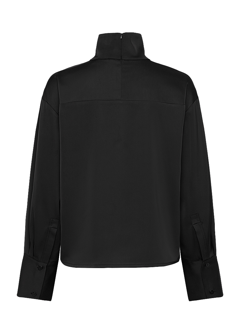 2NDDAY - 2ND Francisca - Heavy Satin - pikkade varrukatega pluusid - meteorite (black) - 1