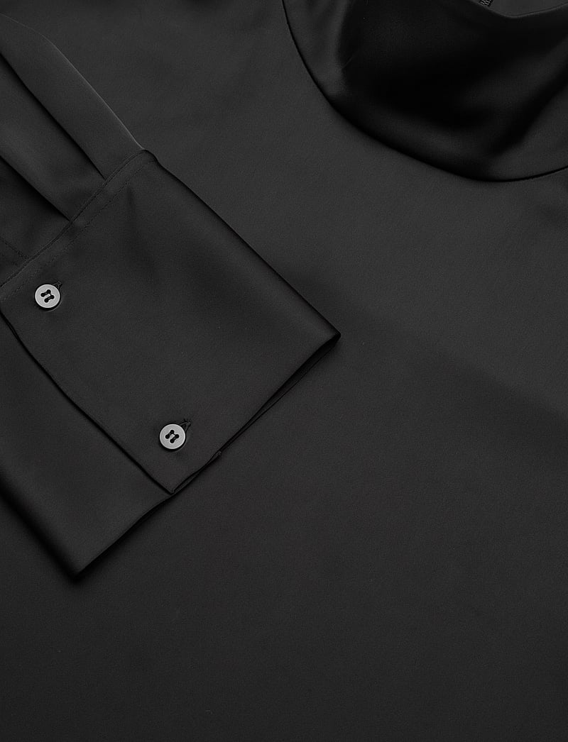 2NDDAY - 2ND Francisca - Heavy Satin - pikkade varrukatega pluusid - meteorite (black) - 2