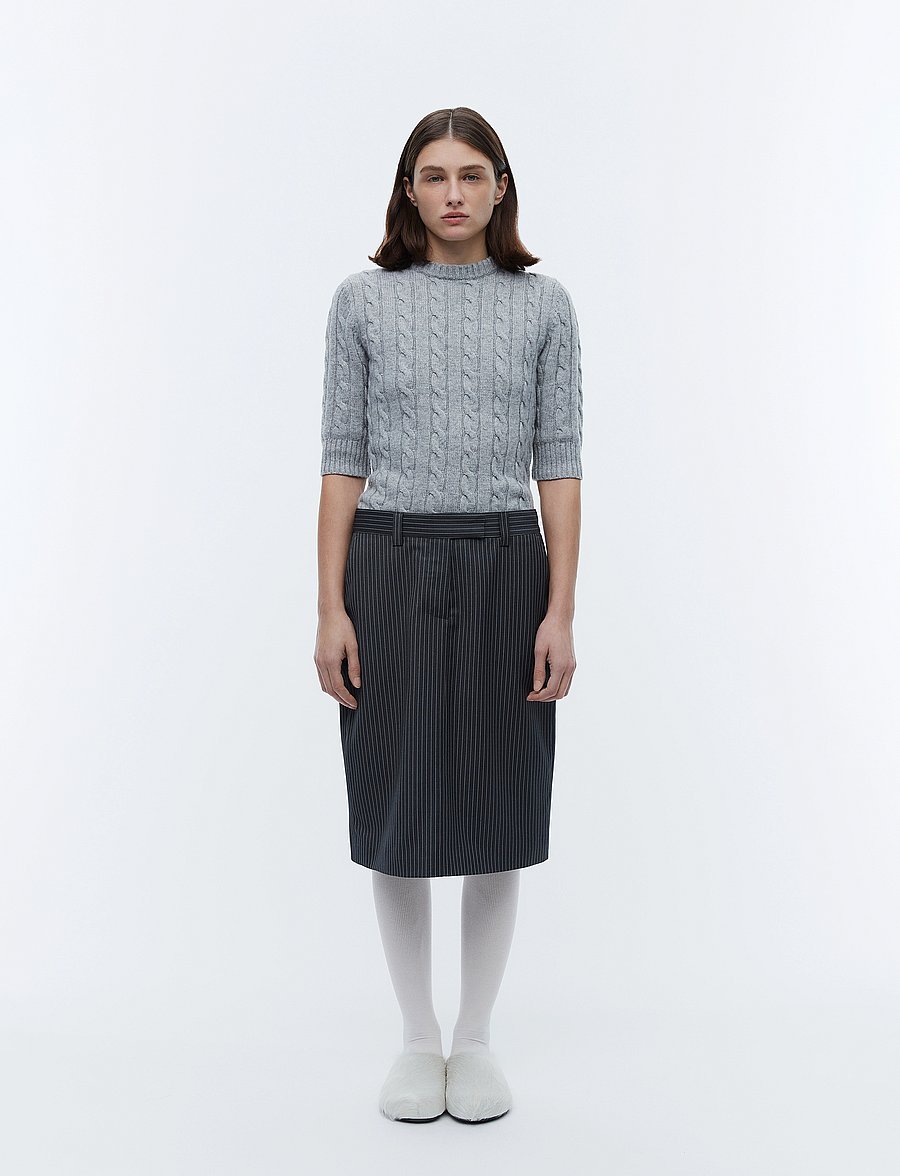 2NDDAY - 2ND Lima - Pinstripes - midi-röcke - dark grey melange - 0