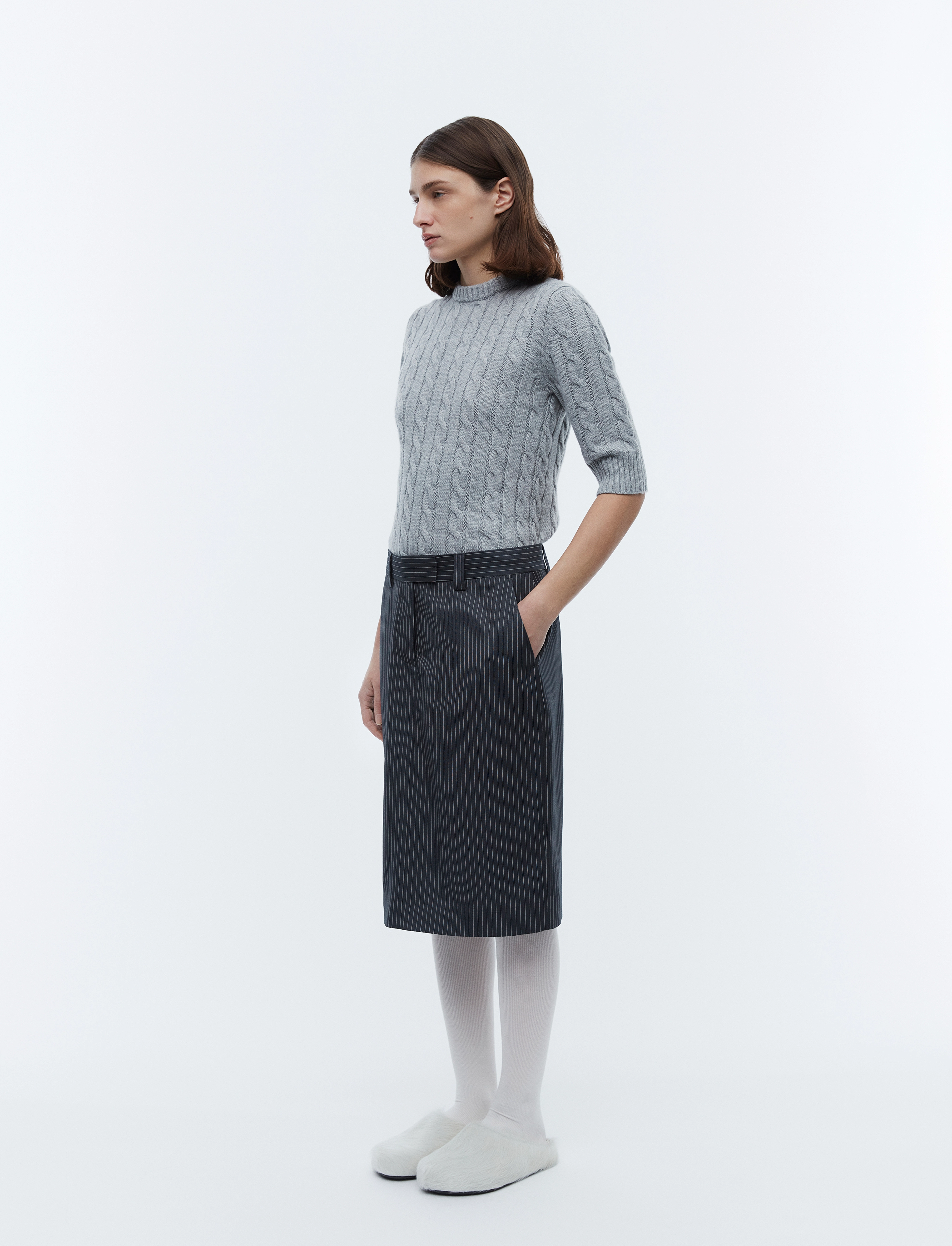 2NDDAY - 2ND Lima - Pinstripes - bleistiftröcke - dark grey melange - 3