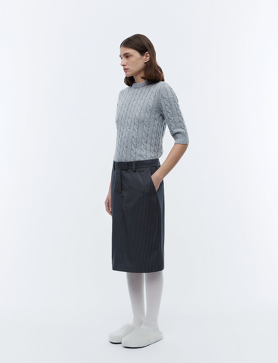 2NDDAY - 2ND Lima - Pinstripes - midi-röcke - dark grey melange - 3