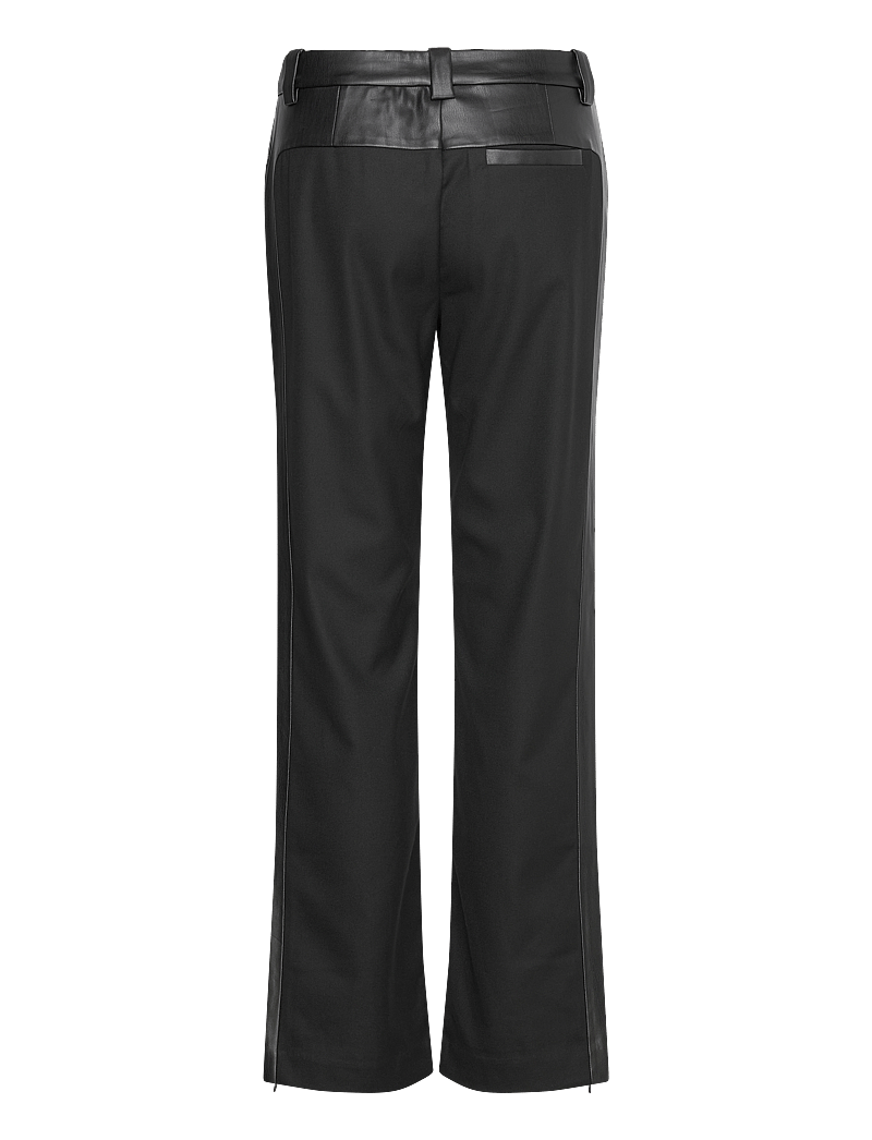 2NDDAY - 2ND Shaw - Tailoring - spodnie skórzane - meteorite (black) - 2