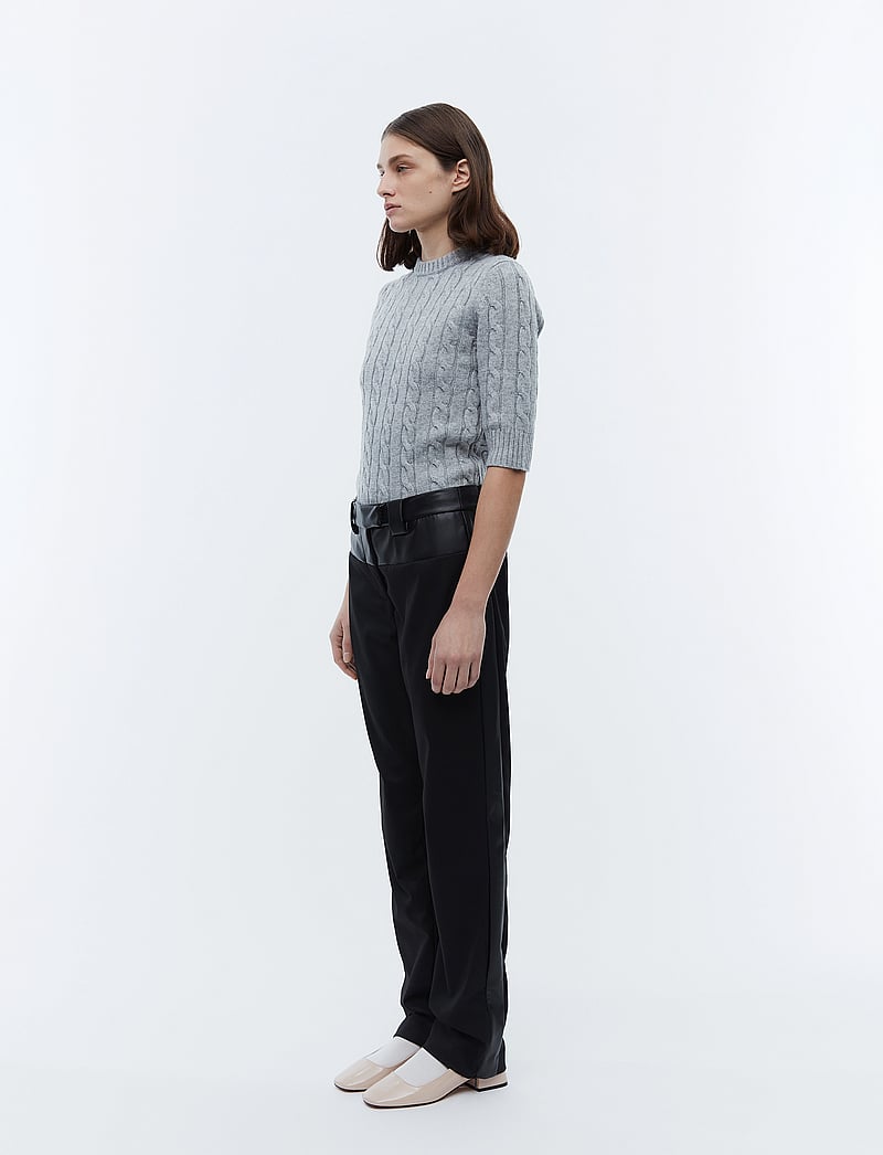 2NDDAY - 2ND Shaw - Tailoring - spodnie skórzane - meteorite (black) - 3