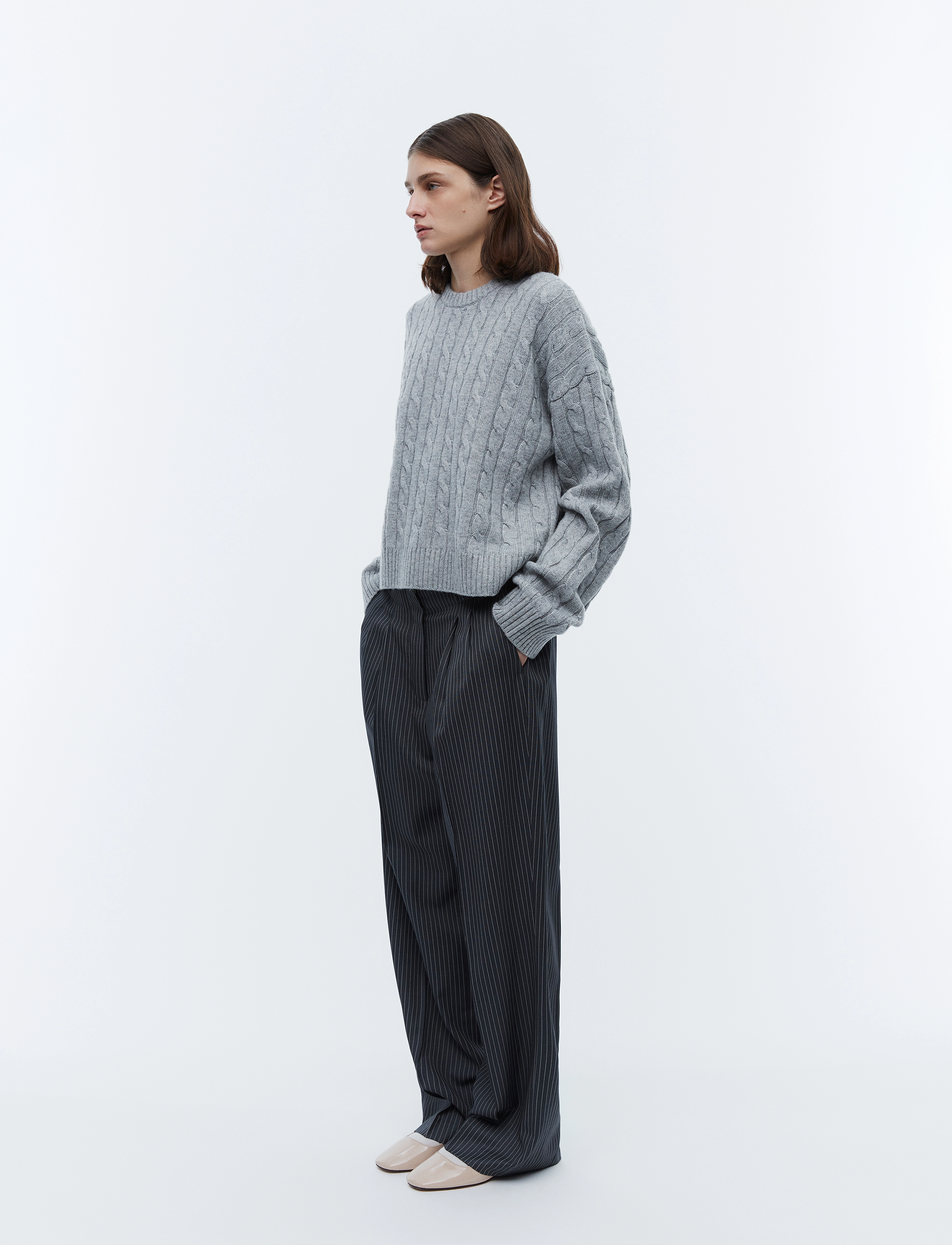 2NDDAY - 2ND Carter - Pinstripes - dark grey melange - 3