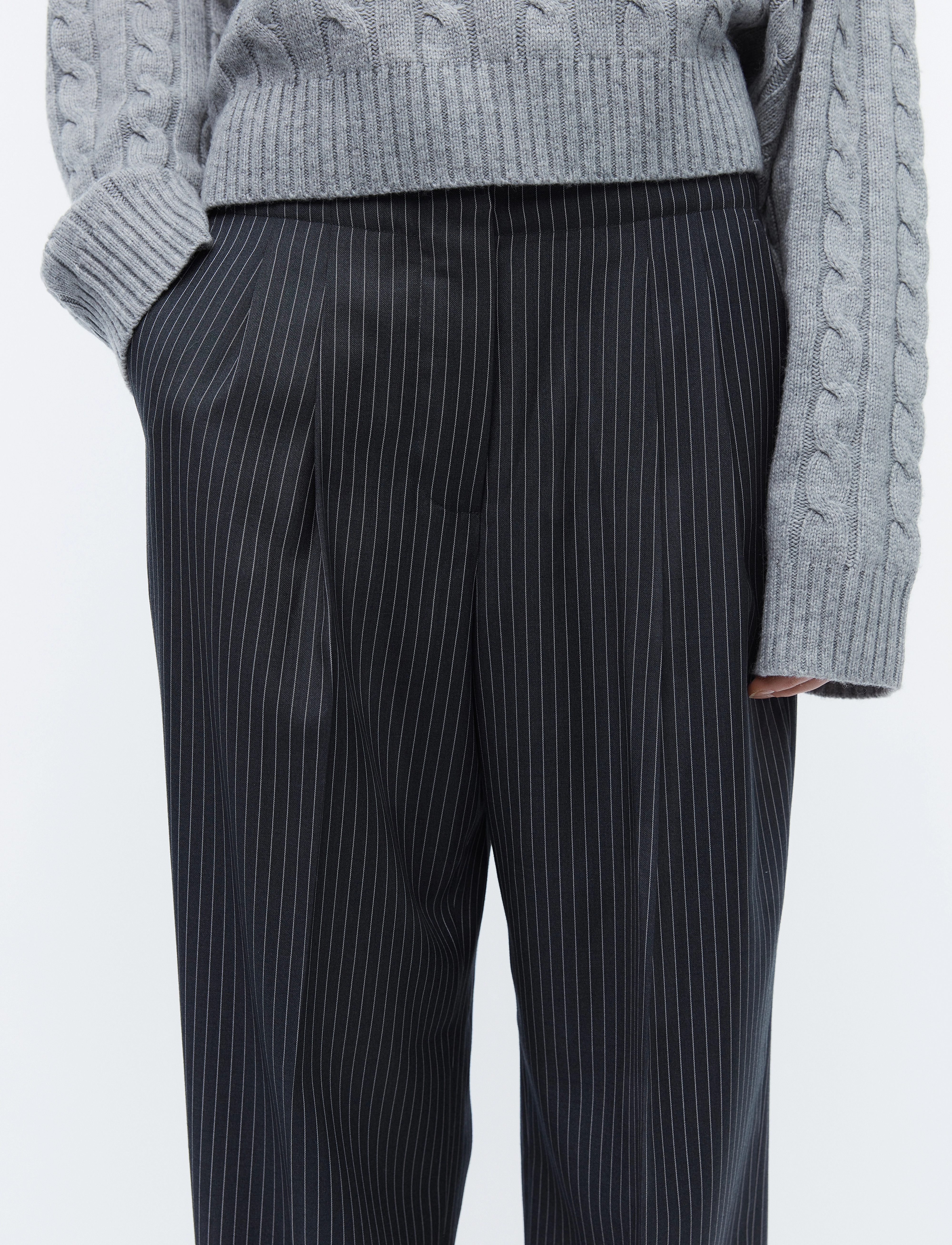 2NDDAY - 2ND Carter - Pinstripes - dark grey melange - 5