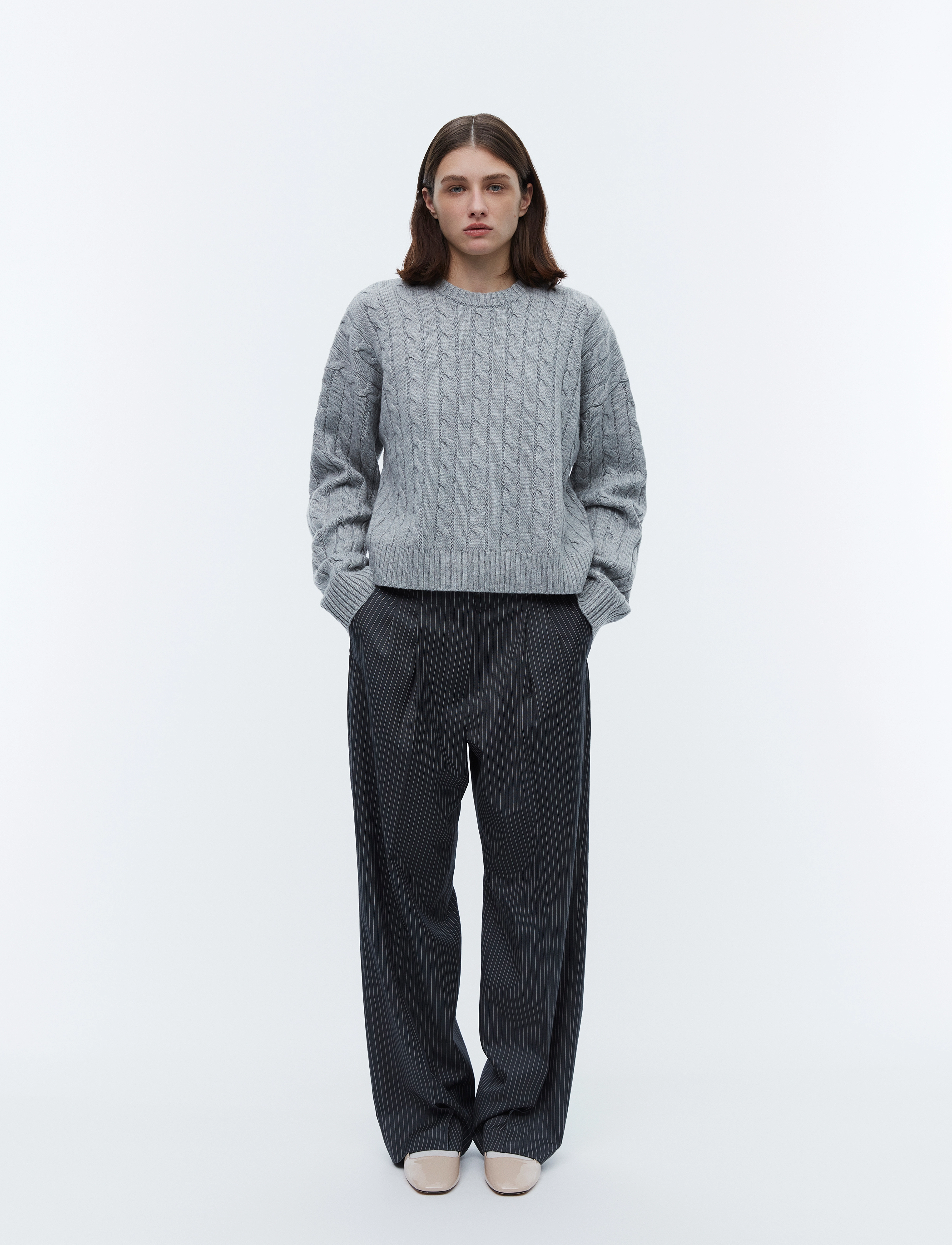 2NDDAY 2Nd Quito Cable Knit, XS, Knitwear, Grau - Jumpers, Frauen