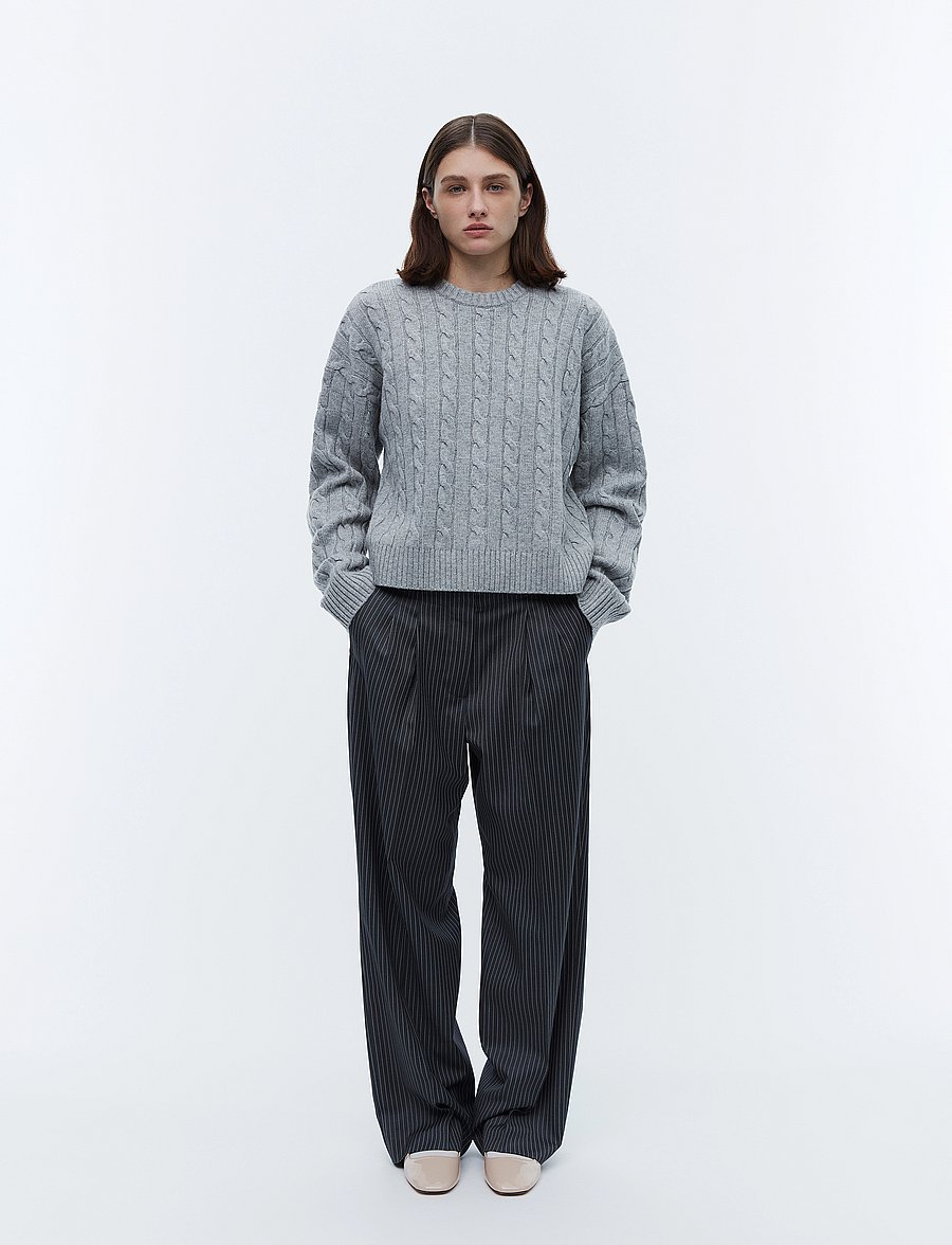 2NDDAY - 2ND Quito - Cable Knit - strikkegensere - drizzle - 0