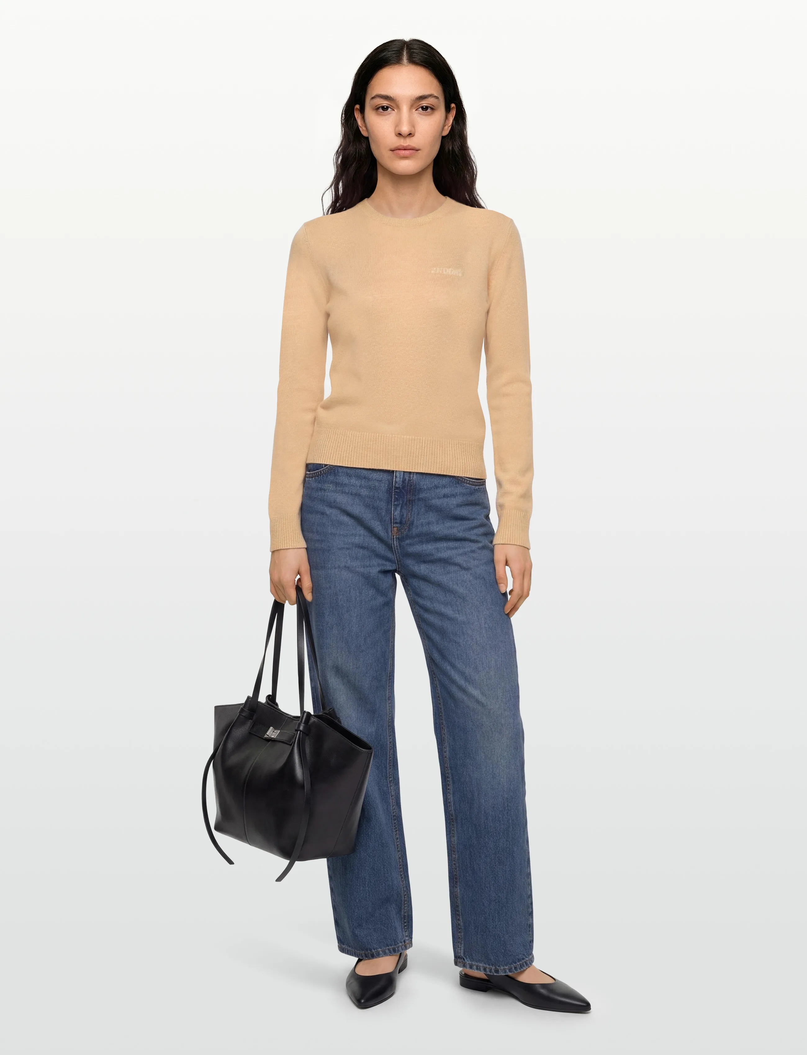 2NDDAY 2Nd Lance Tt Soft Wool Blend, Kvinder, Striktrøje, Beige, Str: L