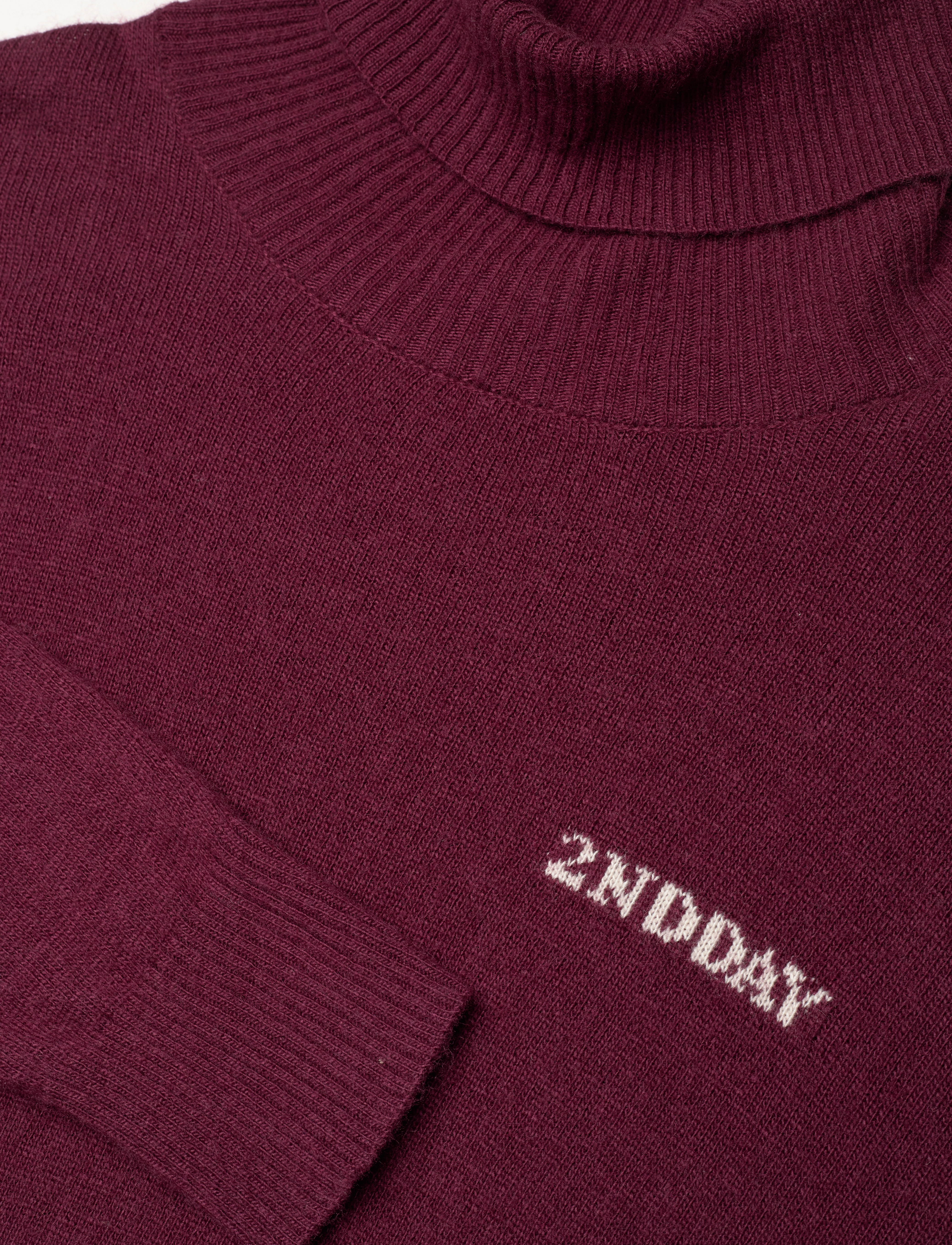 2NDDAY - 2ND Porto TT - Soft Wool Blend - rullekraver - burgundy - 2
