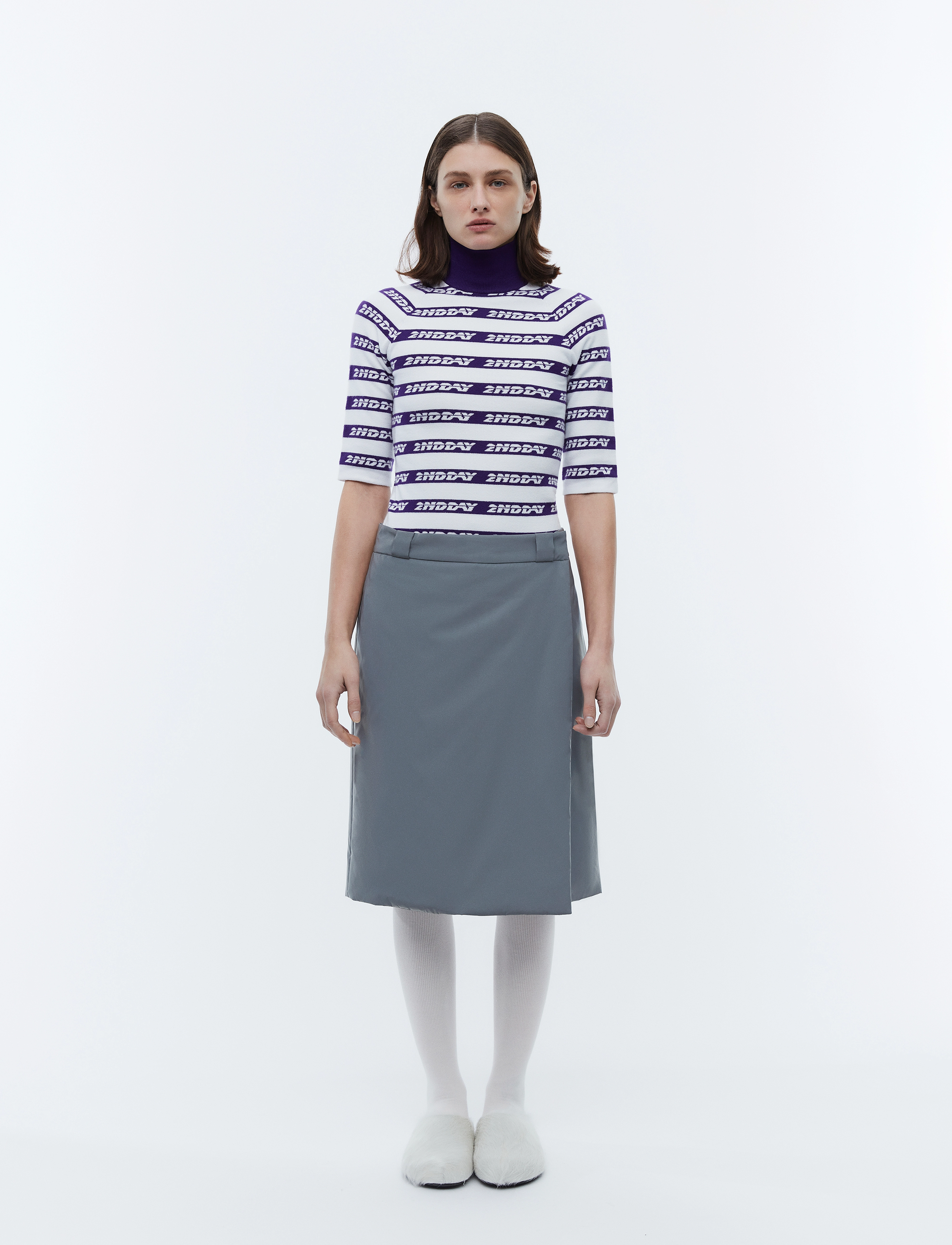 2NDDAY 2Nd Matt - Jacquard Knit, XL, Purple, Strik > Trøjer, Dame