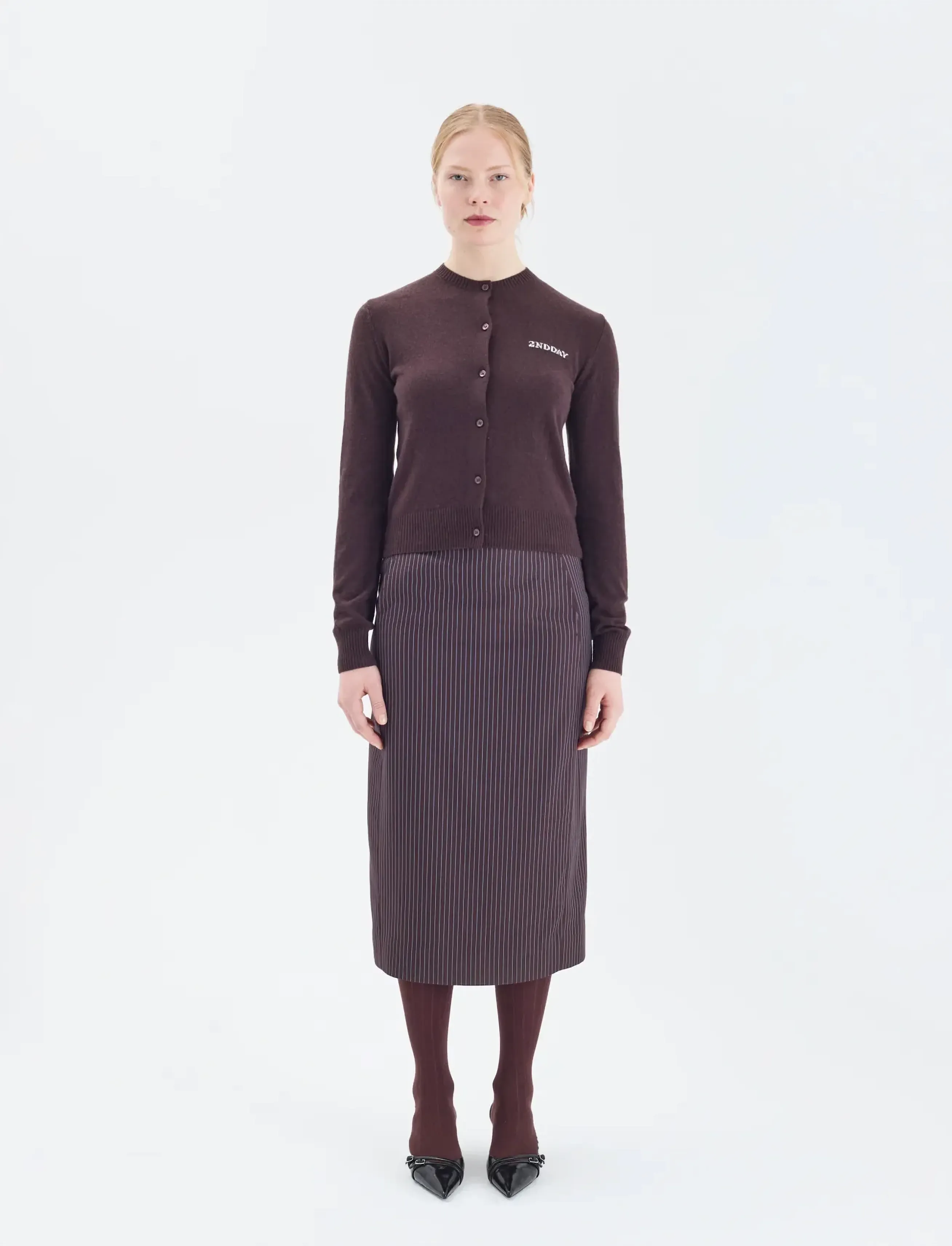 2NDDAY 2ND Jaya - Pinstripe - Pencil Skirts - 191016 JAVA / brown