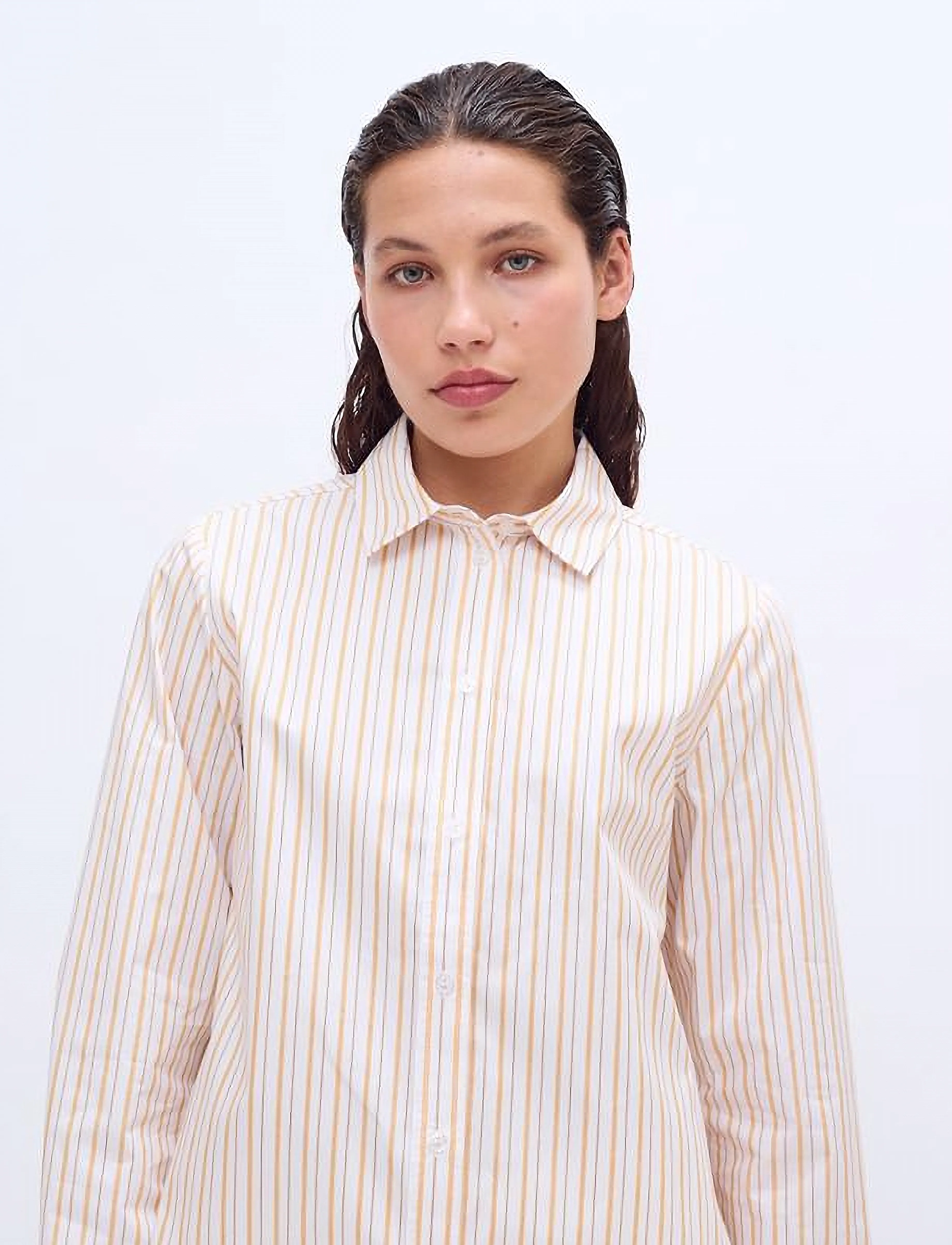 2NDDAY - 2ND Mariam - Cotton Stripes - langärmlige hemden - saffron stripe - 5