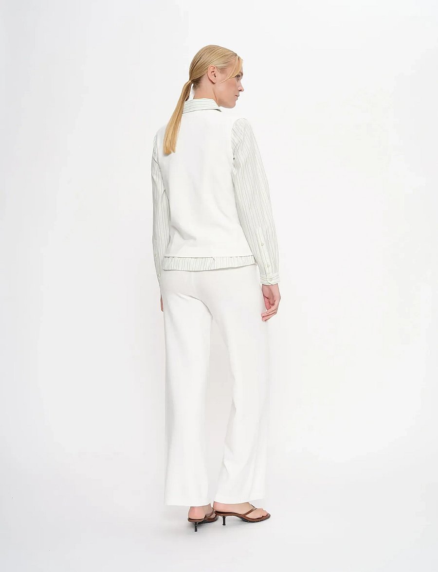 2NDDAY - 2ND Martha - Viscose Knit - laia säärega püksid - 111001 white alyssum - 3