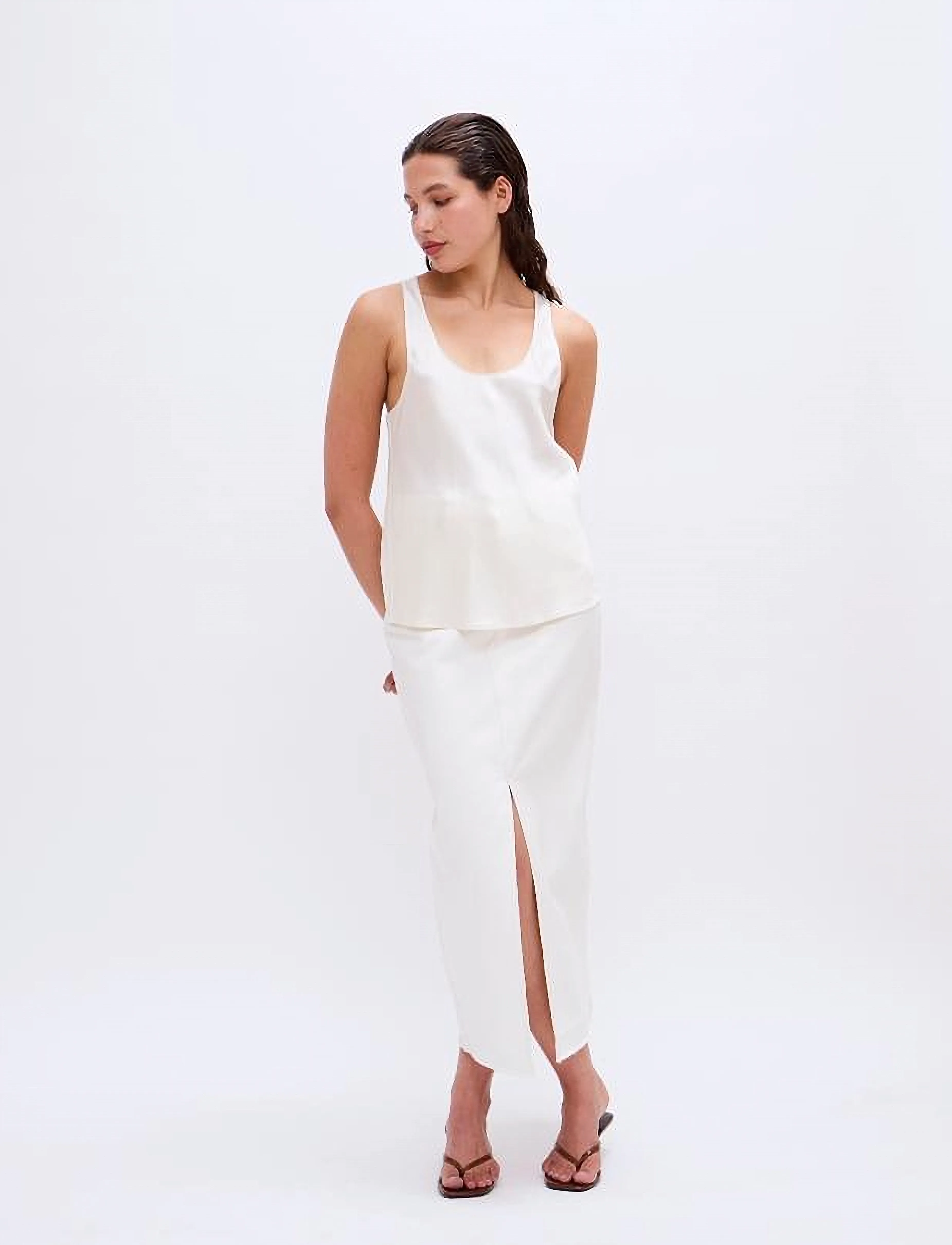 2NDDAY 2Nd Larchy Twill Denim, 40, Designer, Creme - Knee-length & Midi Röcke, Frauen