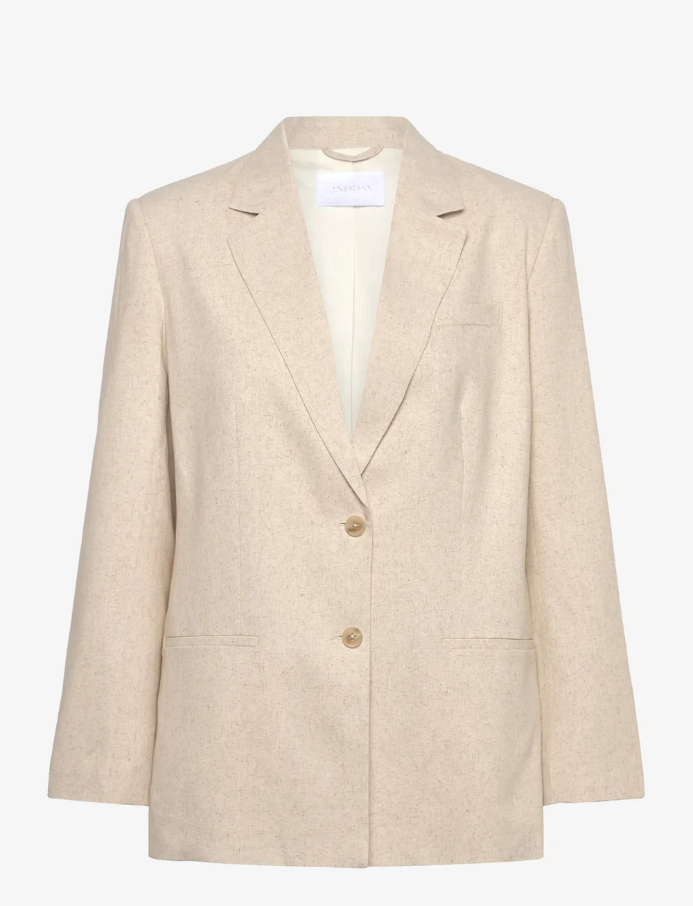 2NDDAY - 2ND Harrum - Linen - enkeltradede blazere - 130000 moonbean - 0
