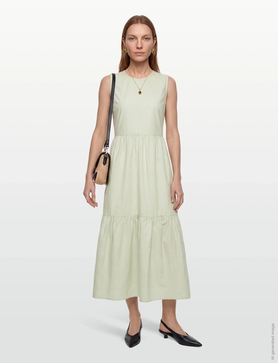 2NDDAY - 2ND Linda - Fine Crispy Poplin - maxikleider - 136106 green tint - 0