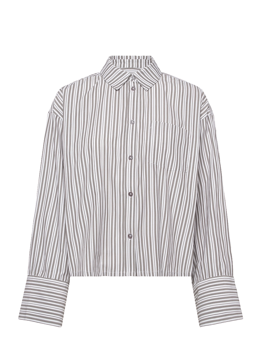 2NDDAY - 2ND Clarin - Cotton Stripes - langærmede skjorter - 420147 walnut stripe - 1