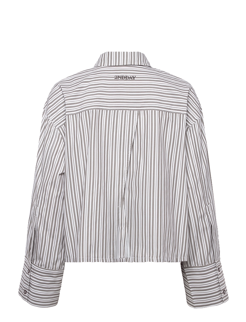 2NDDAY - 2ND Clarin - Cotton Stripes - langærmede skjorter - 420147 walnut stripe - 1