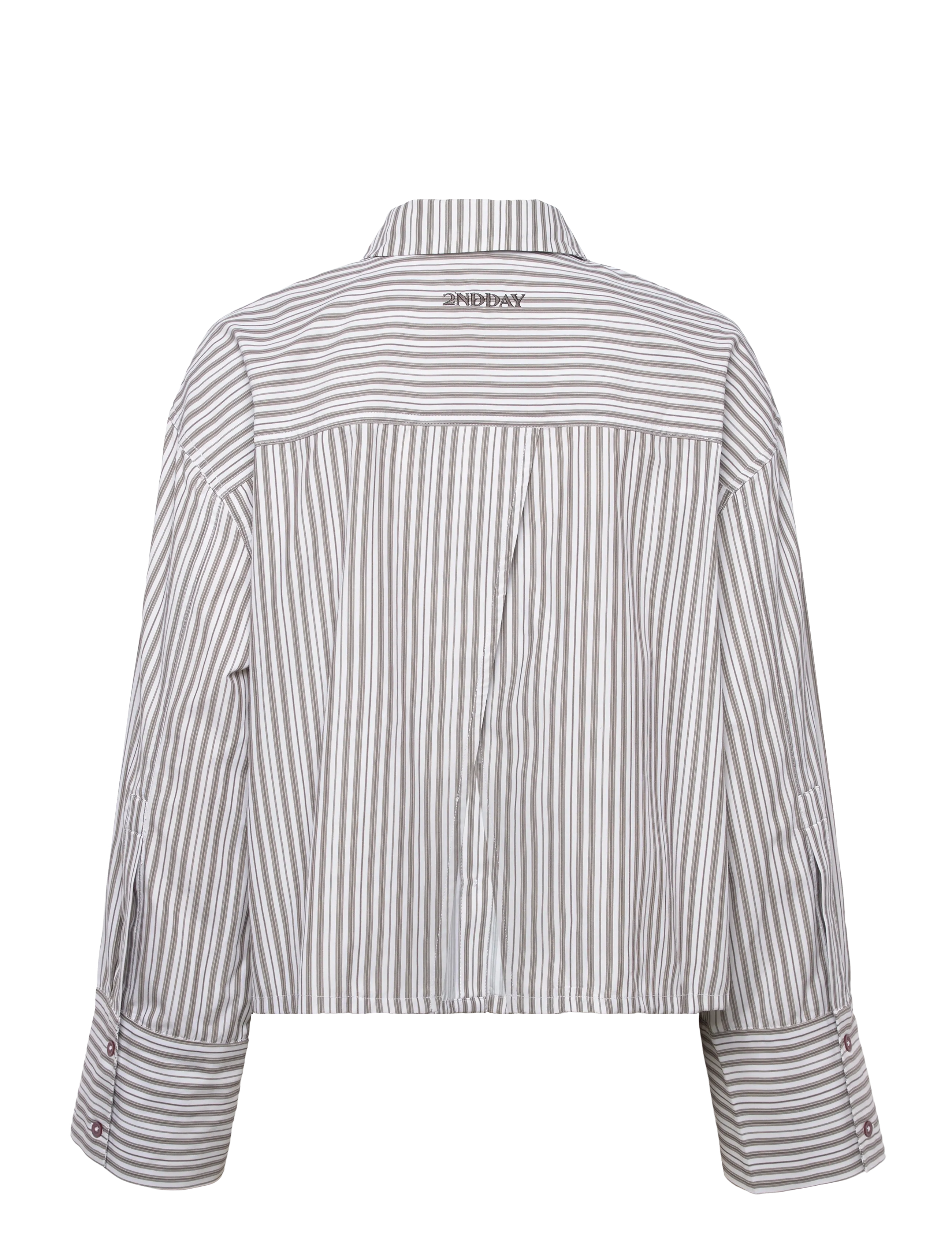 2NDDAY - 2ND Clarin - Cotton Stripes - langermede skjorter - 420147 walnut stripe - 2