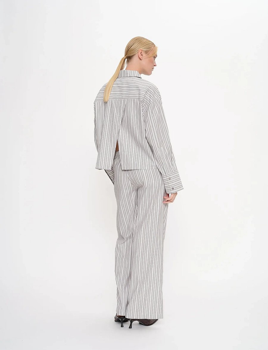 2NDDAY - 2ND Clarin - Cotton Stripes - langærmede skjorter - 420147 walnut stripe - 0