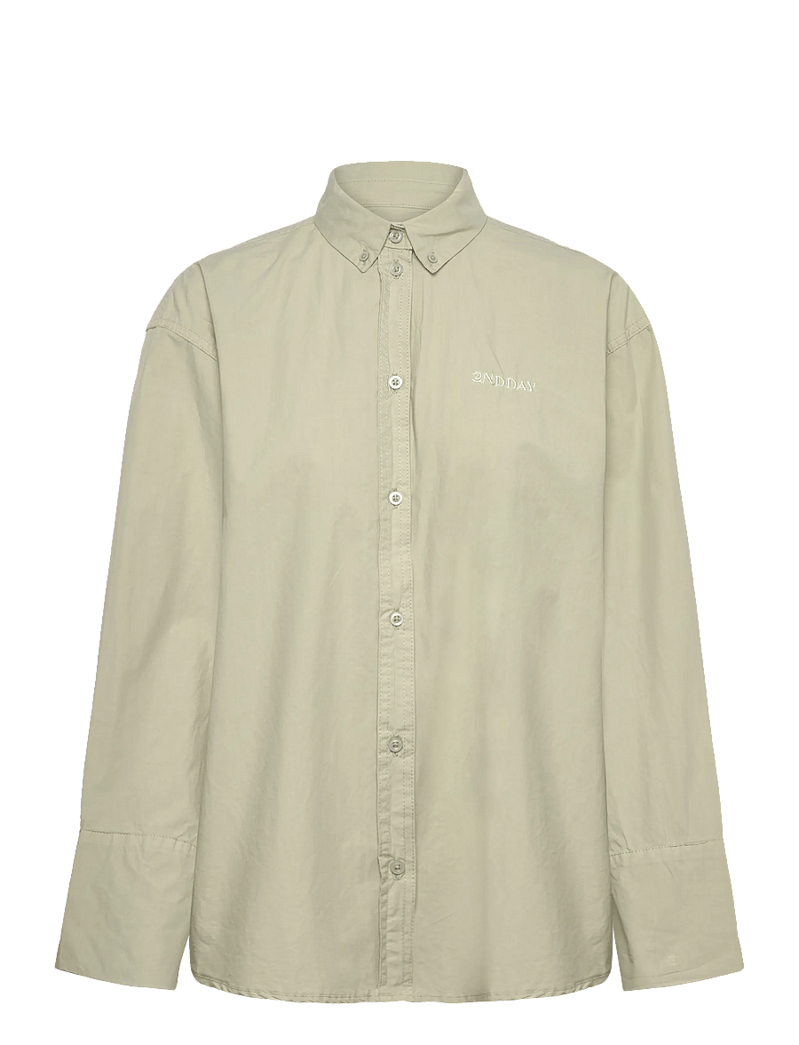 2NDDAY - 2ND Clarome - Fine Crispy poplin - langærmede skjorter - 160110 desert sage - 0