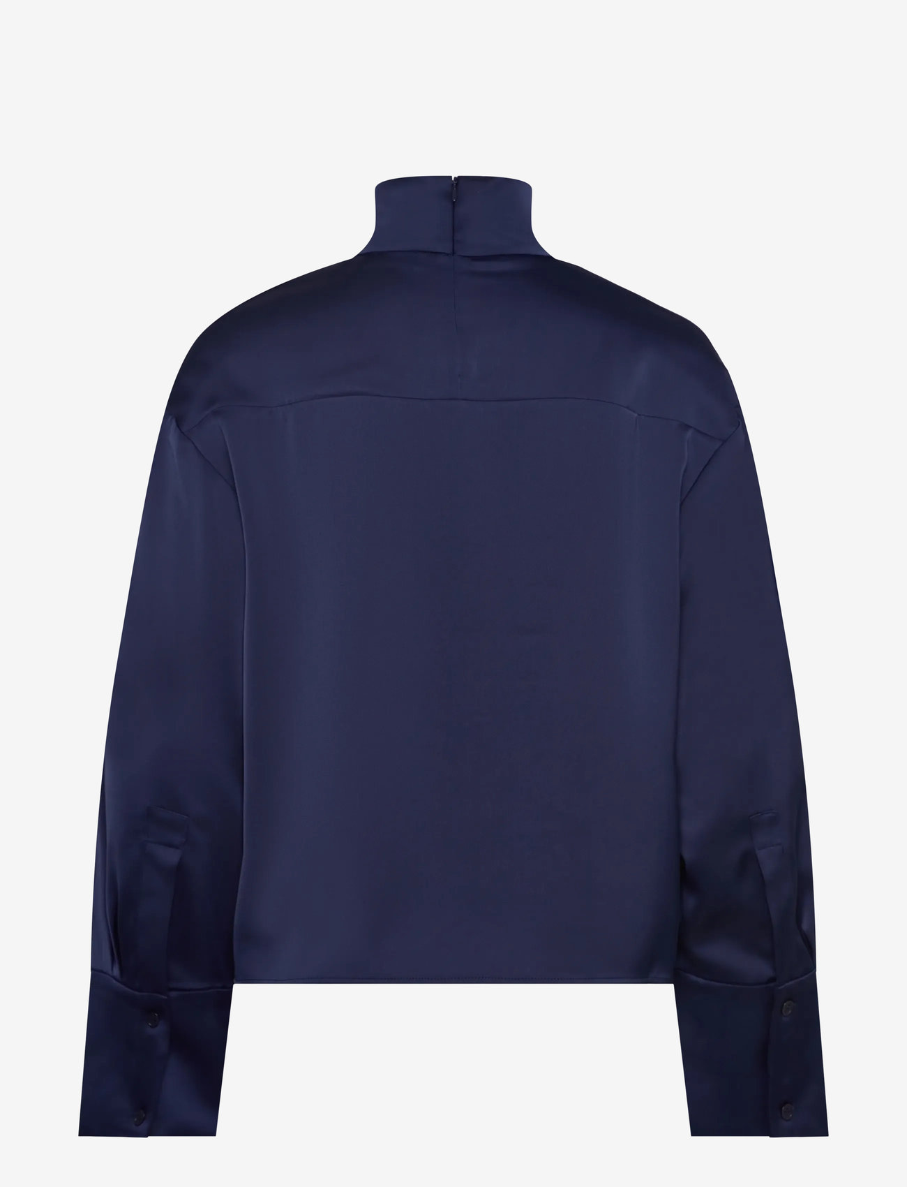 2NDDAY - 2ND Francisca - Heavy Satin - langærmede bluser - 193933 medieval blue - 1