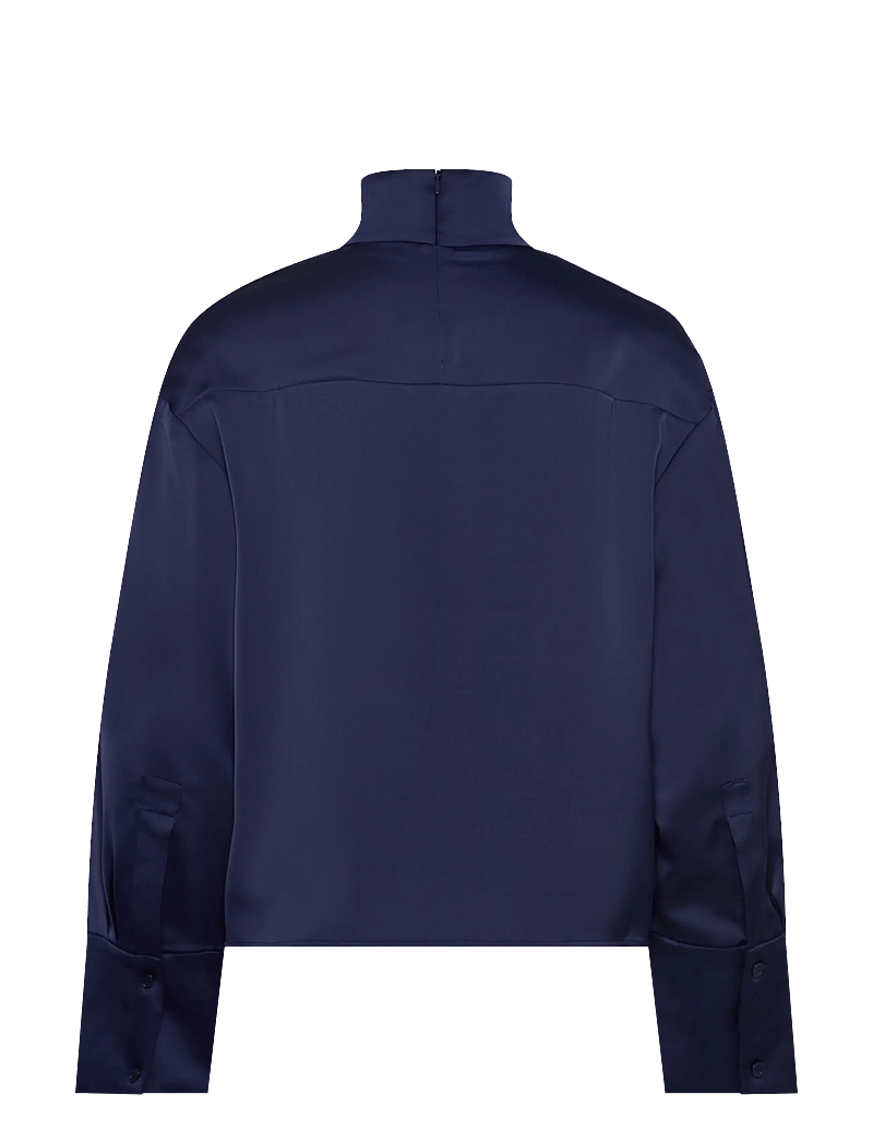 2NDDAY - 2ND Francisca - Heavy Satin - langærmede bluser - 193933 medieval blue - 1