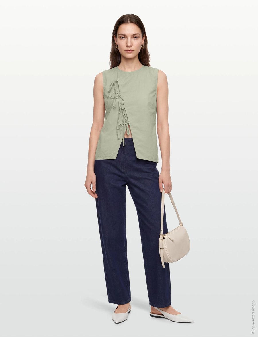 2NDDAY - 2ND Adrianas - Fine Crispy Poplin - Ärmellose blusen - 136106 green tint - 0