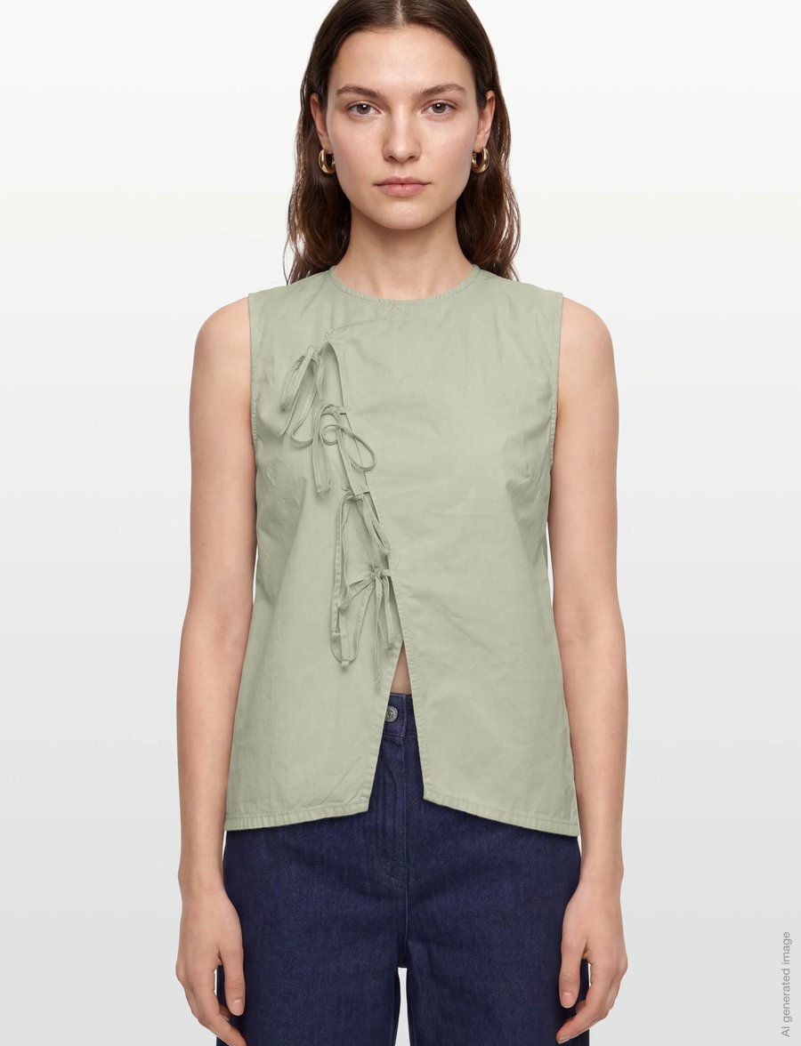 2NDDAY - 2ND Adrianas - Fine Crispy Poplin - Ärmellose blusen - 136106 green tint - 3
