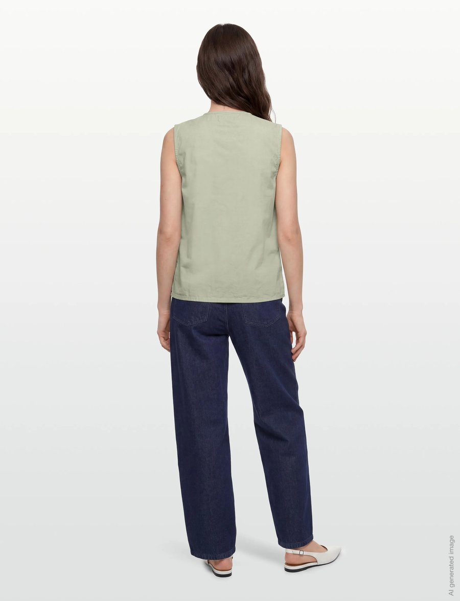 2NDDAY - 2ND Adrianas - Fine Crispy Poplin - Ärmellose blusen - 136106 green tint - 4