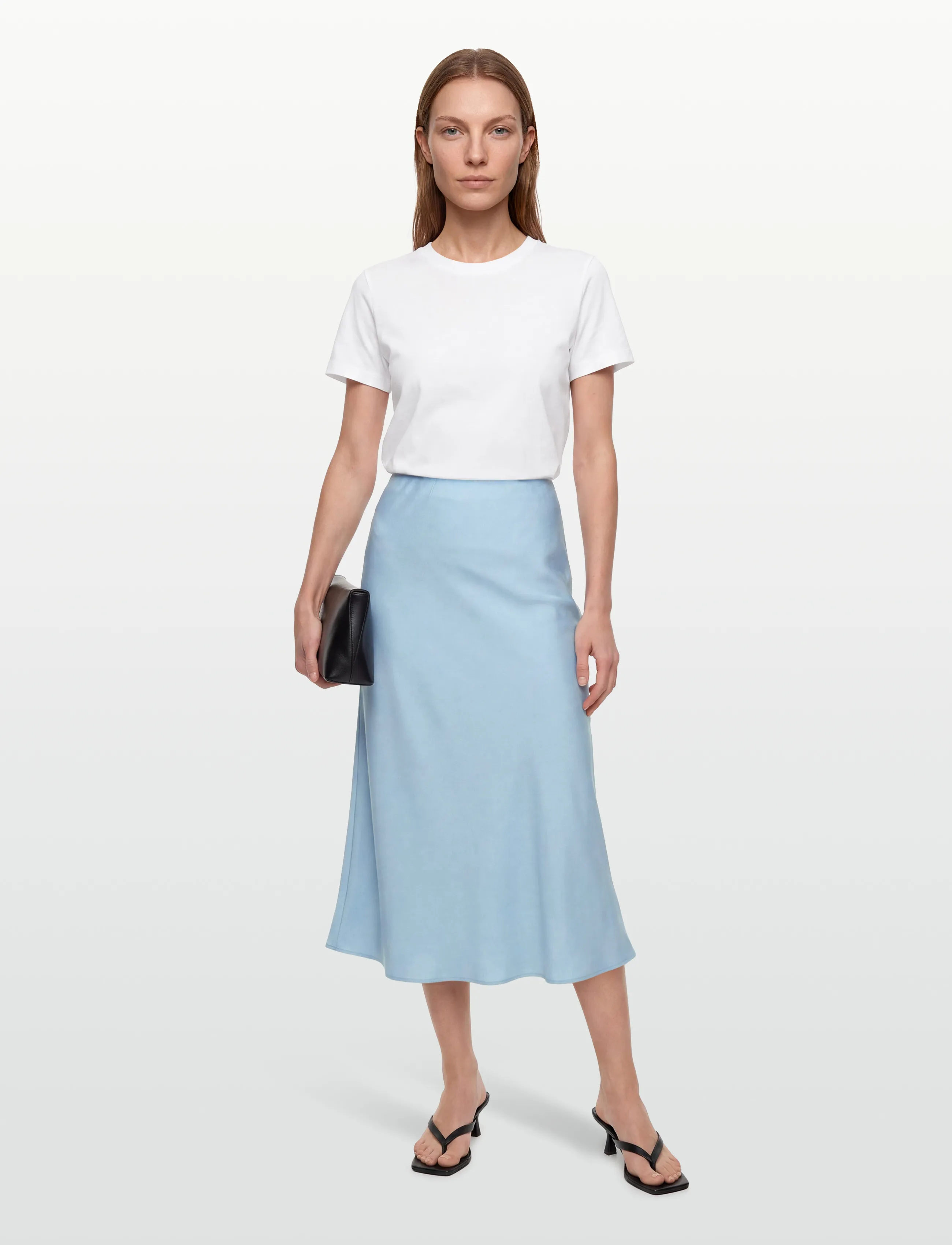 2NDDAY - 2ND Clea - Fluid Twill - satinnederdele - 04038 powder blue - 0