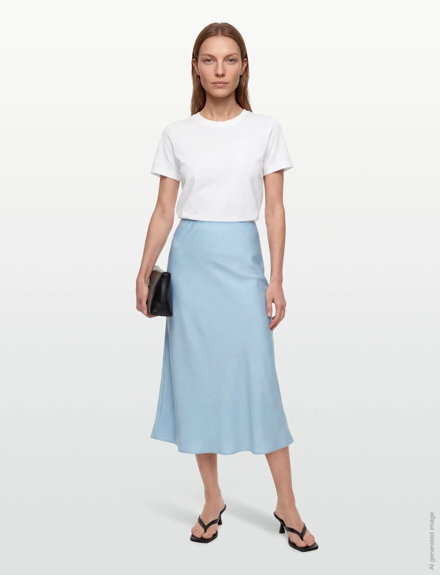 2NDDAY - 2ND Clea - Fluid Twill - satinröcke - 04038 powder blue - 0