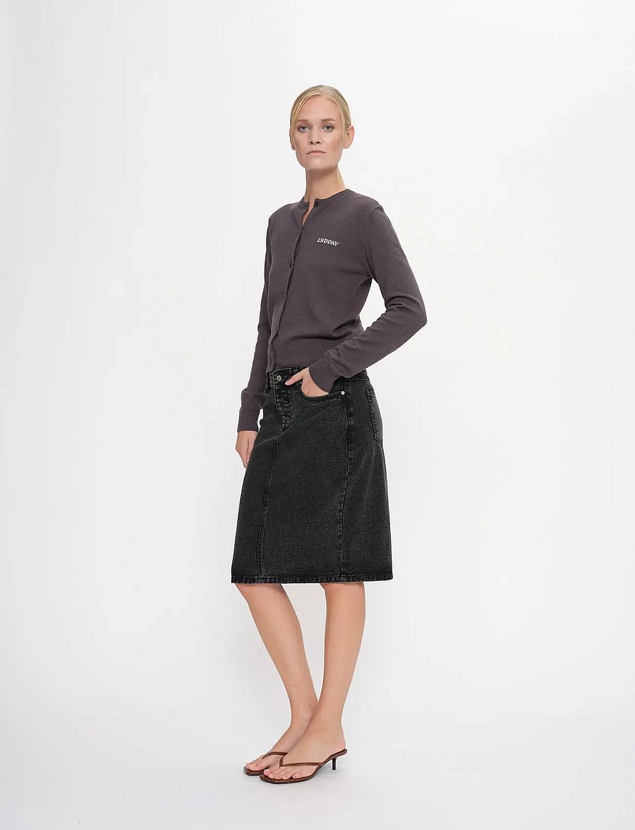 2NDDAY - 2ND Vinny - Soft Wool Blend - cardigans - 190203 gray pinstripe - 3