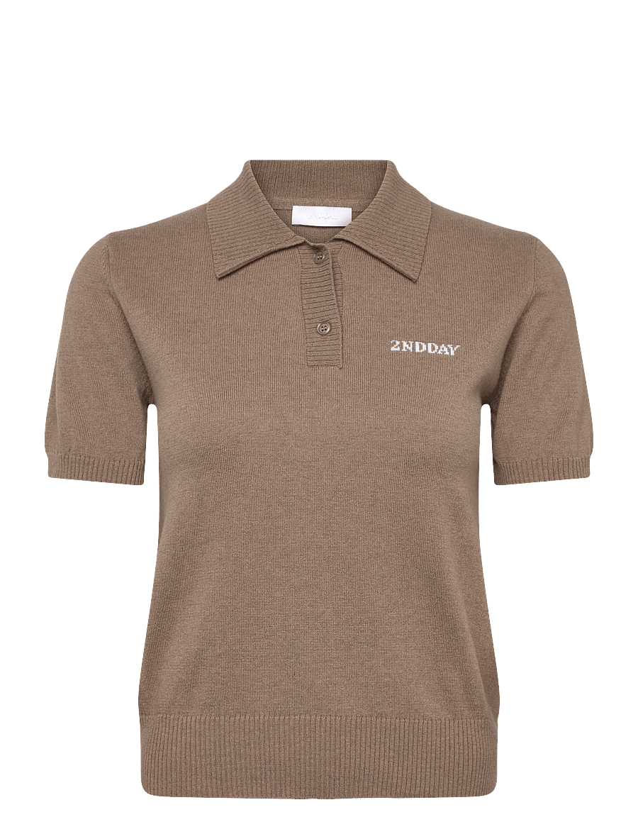 2NDDAY - 2ND Jean - Soft Wool Blend - poloshirts - 171310 timber wolf - 1