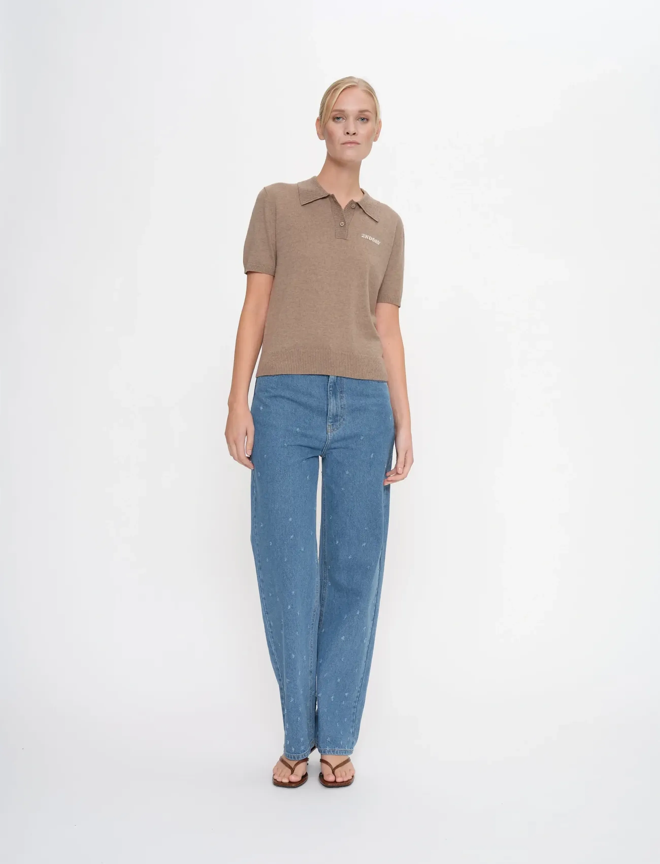2NDDAY - 2ND Jean - Soft Wool Blend - poloer - 171310 timber wolf - 3