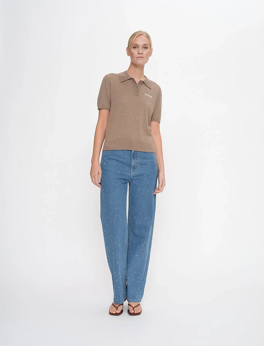 2NDDAY - 2ND Jean - Soft Wool Blend - poloshirts - 171310 timber wolf - 3