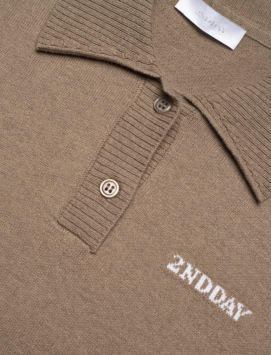 2NDDAY - 2ND Jean - Soft Wool Blend - poloshirts - 171310 timber wolf - 5