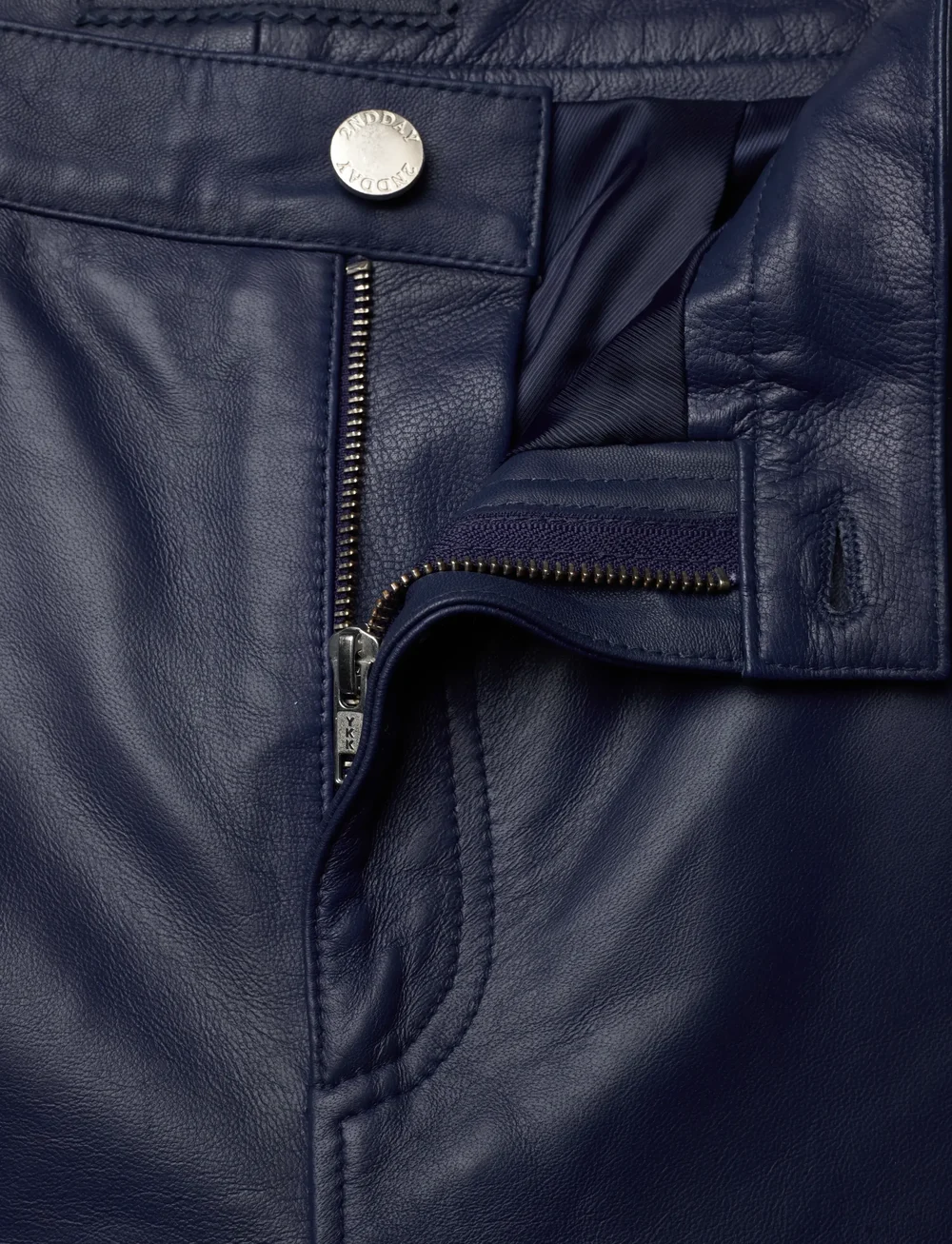 2NDDAY - 2ND Toff - Fine leather - pantalons en cuir - 193933 medieval blue - 3